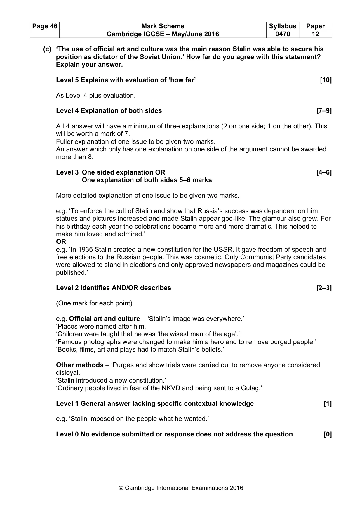 Mark scheme, page 46 of 71