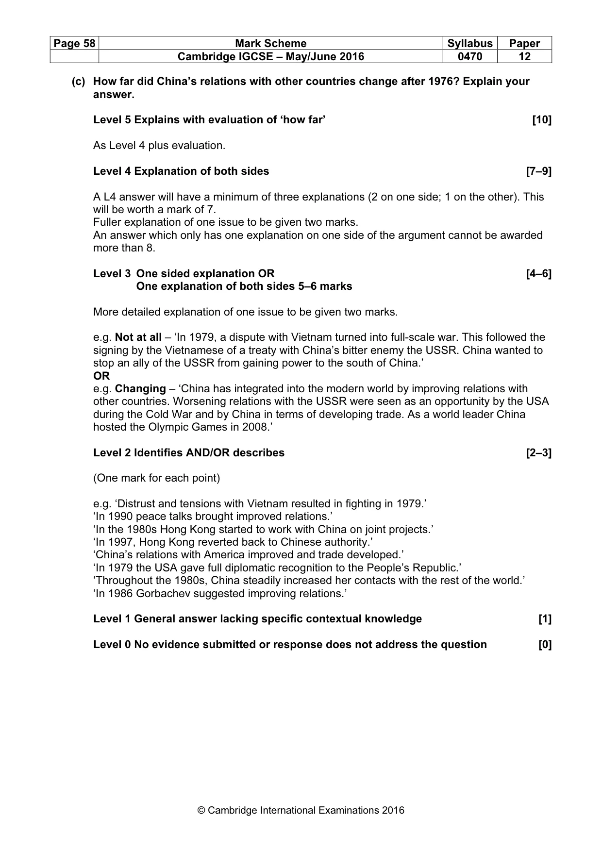 Mark scheme, page 58 of 71