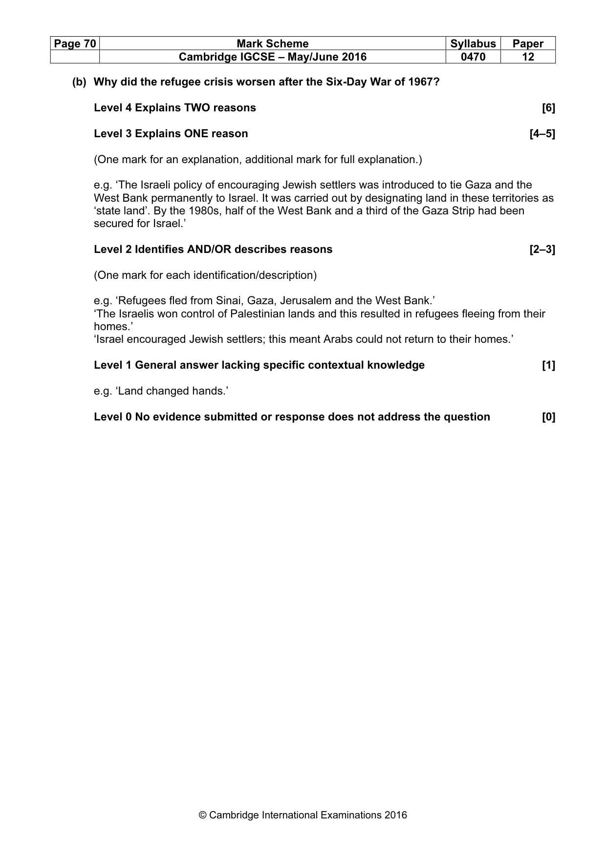Mark scheme, page 70 of 71