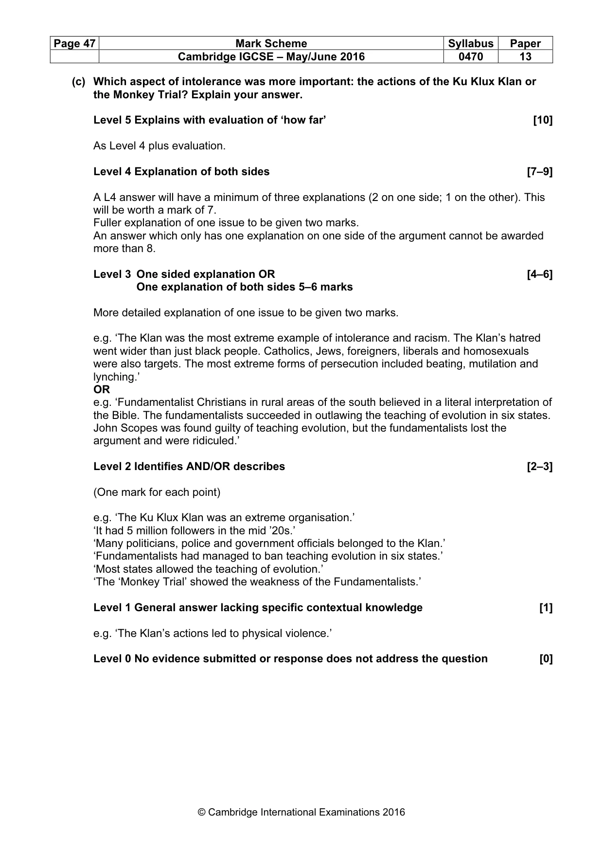 Mark scheme, page 47 of 68