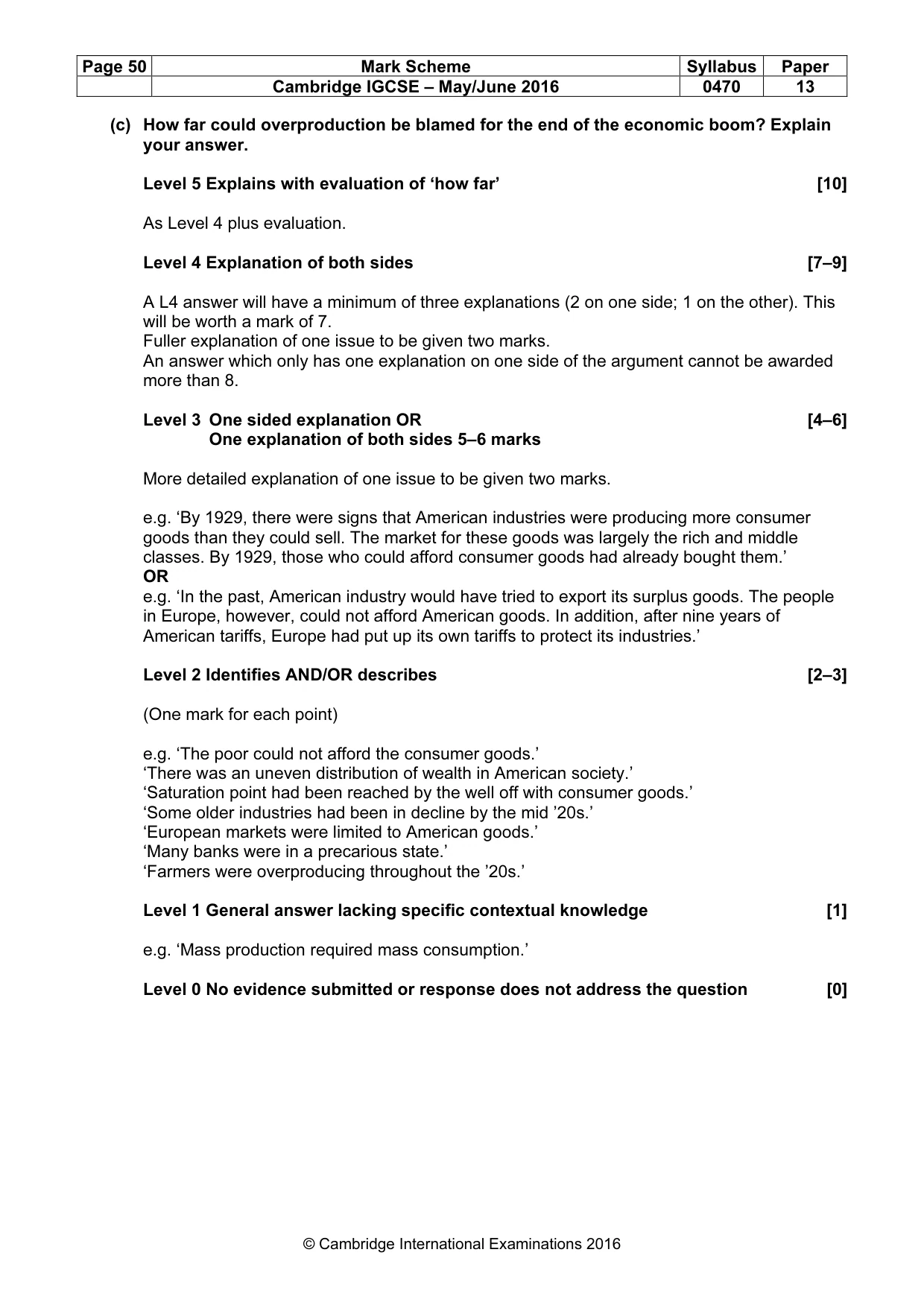 Mark scheme, page 50 of 68