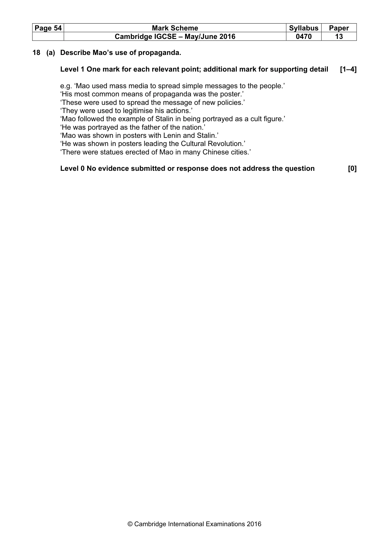 Mark scheme, page 54 of 68