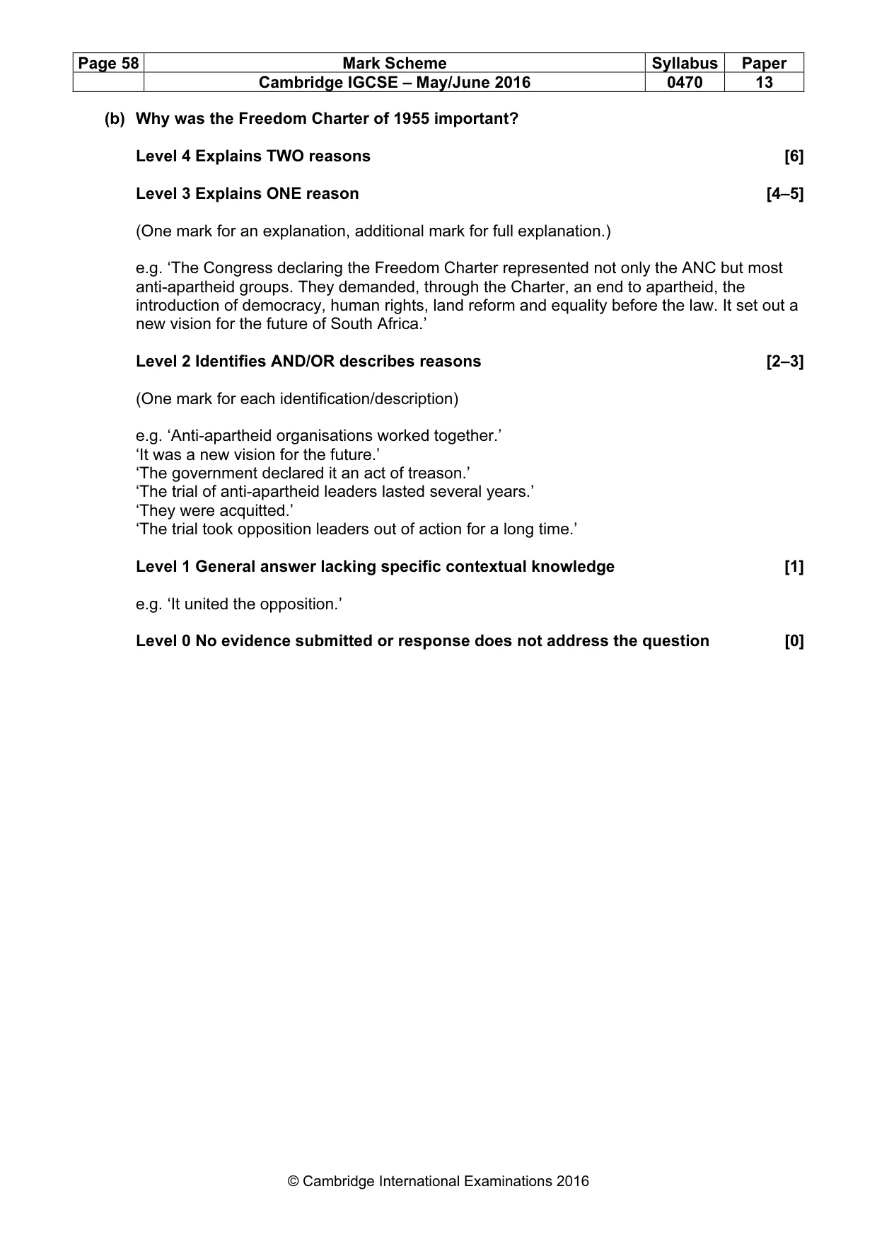 Mark scheme, page 58 of 68