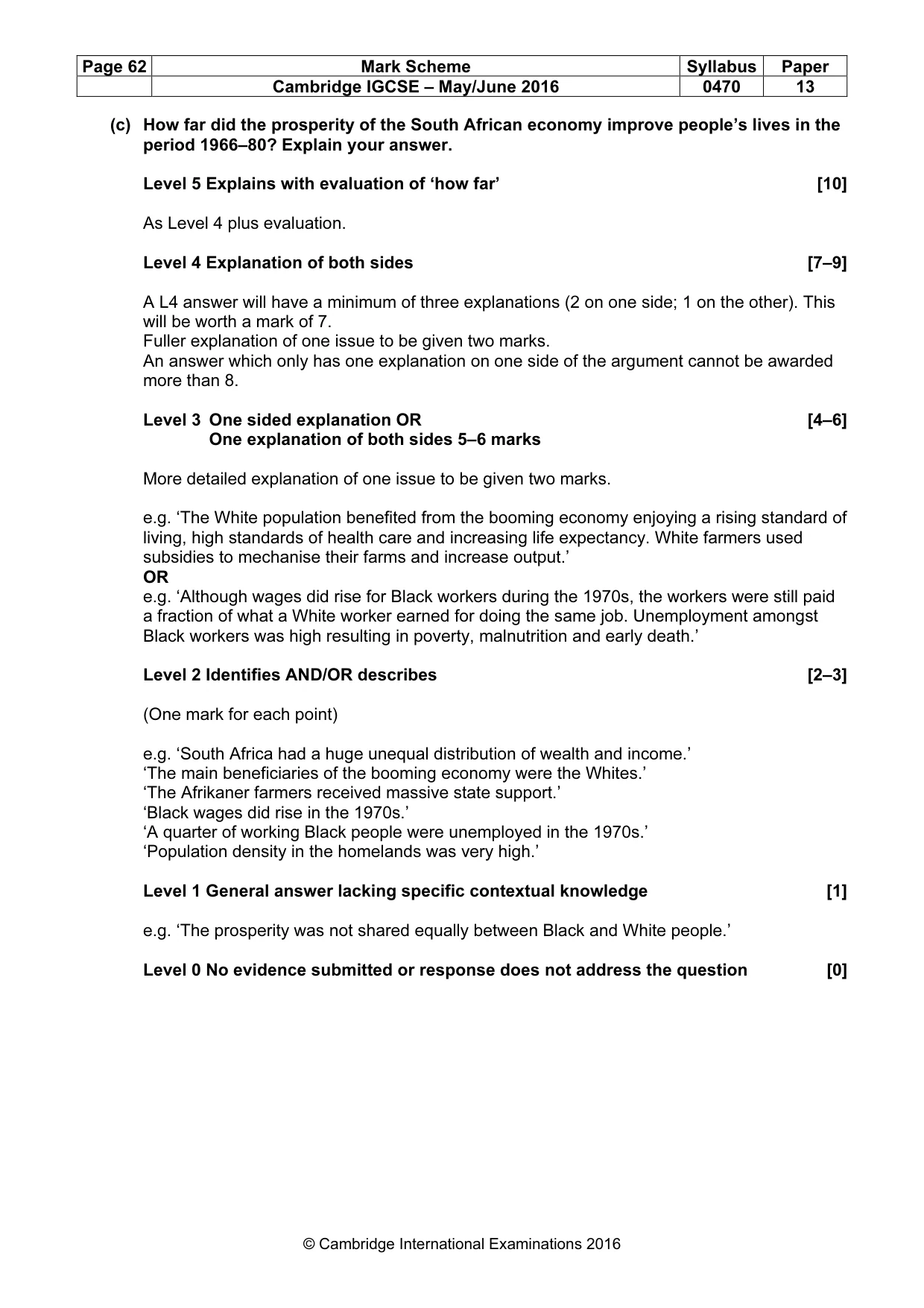 Mark scheme, page 62 of 68