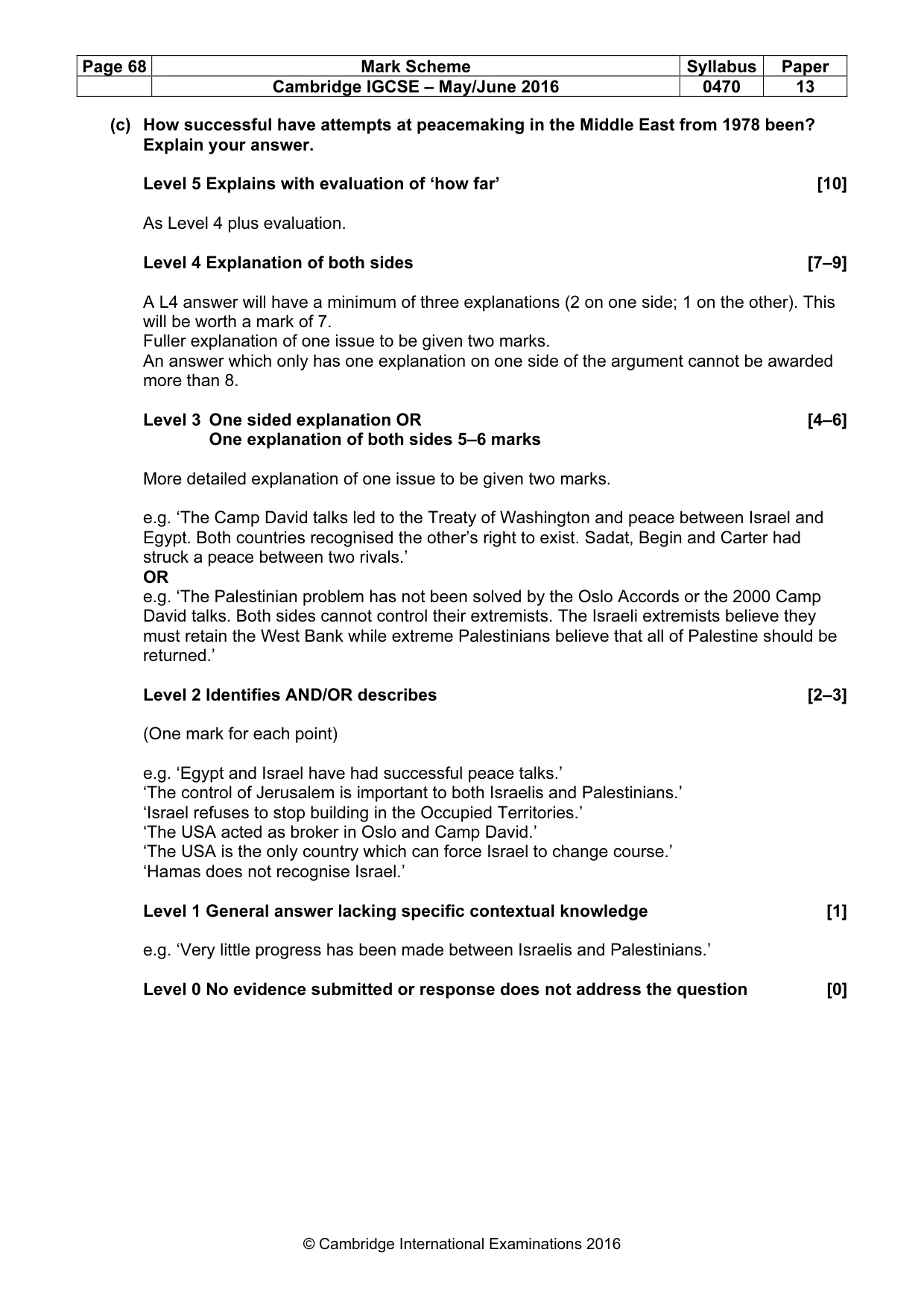 Mark scheme, page 68 of 68
