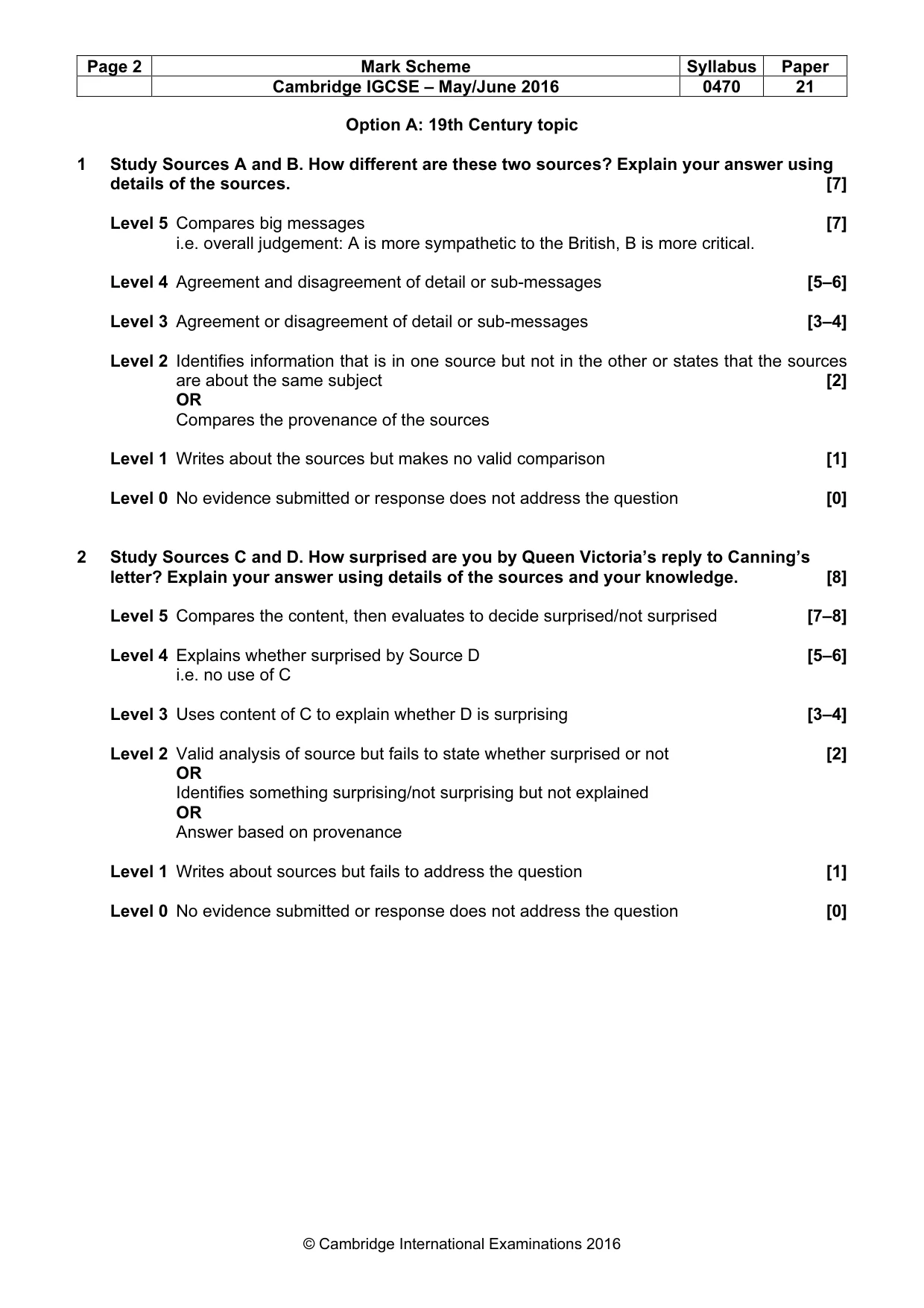 Mark scheme, page 2 of 8