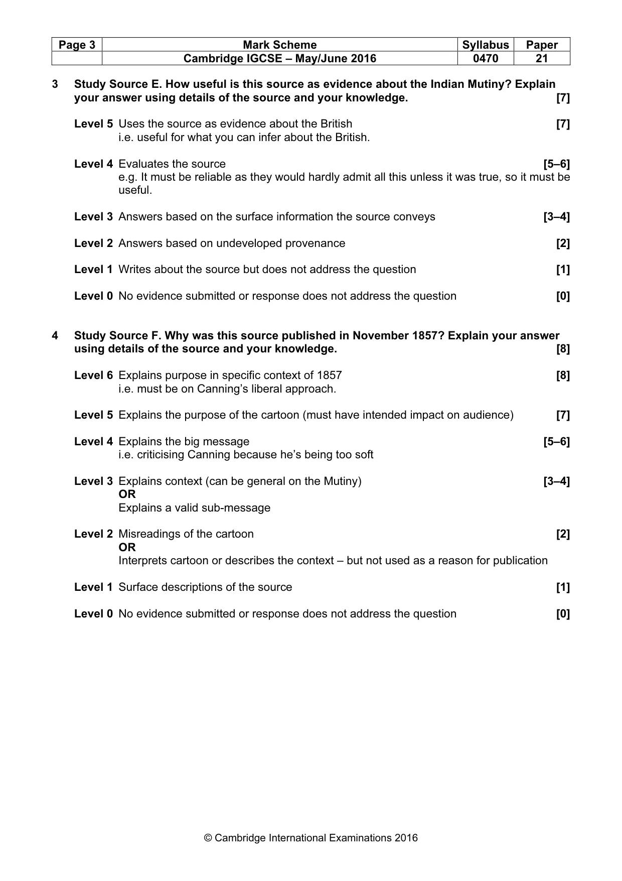 Mark scheme, page 3 of 8