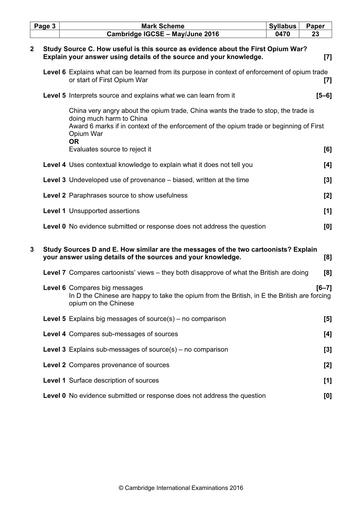 Mark scheme, page 3 of 9