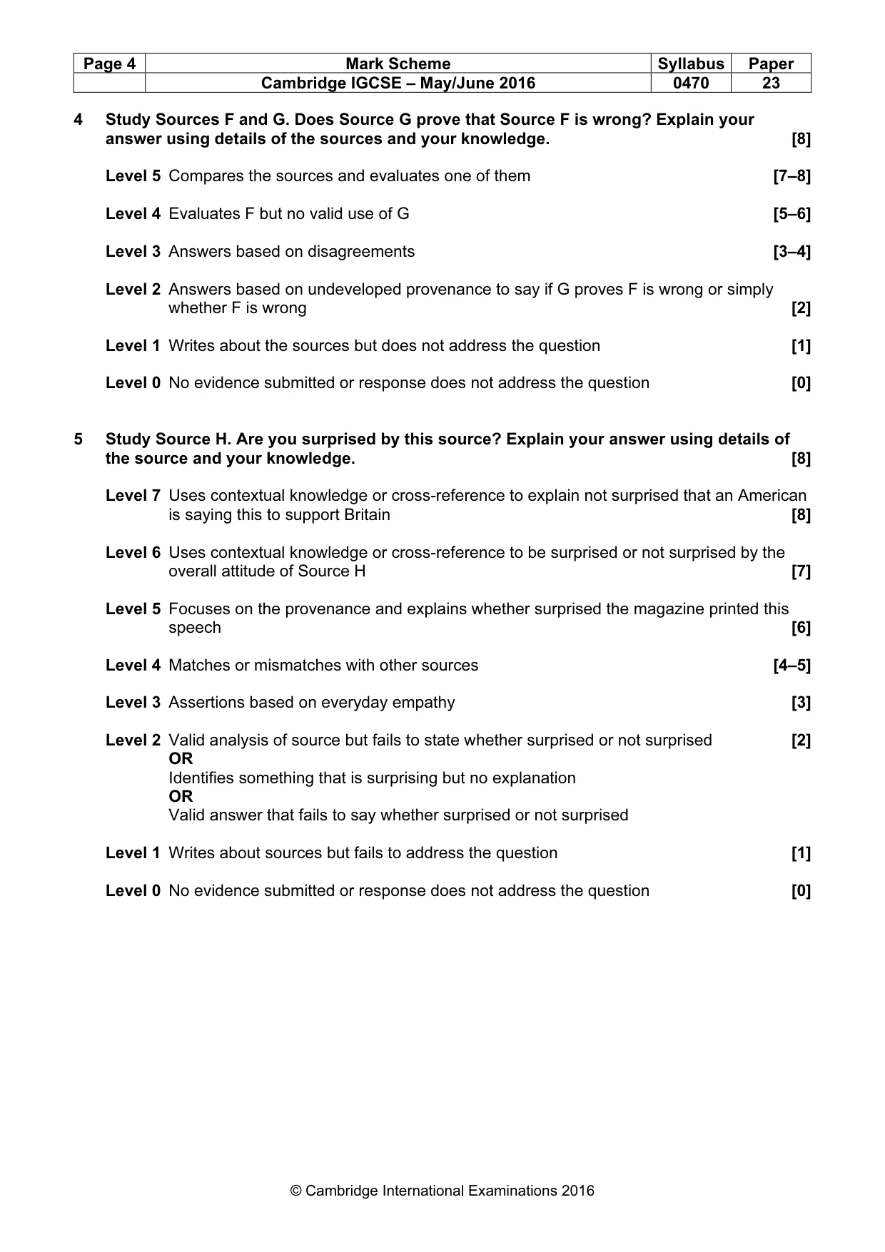 Mark scheme, page 4 of 9