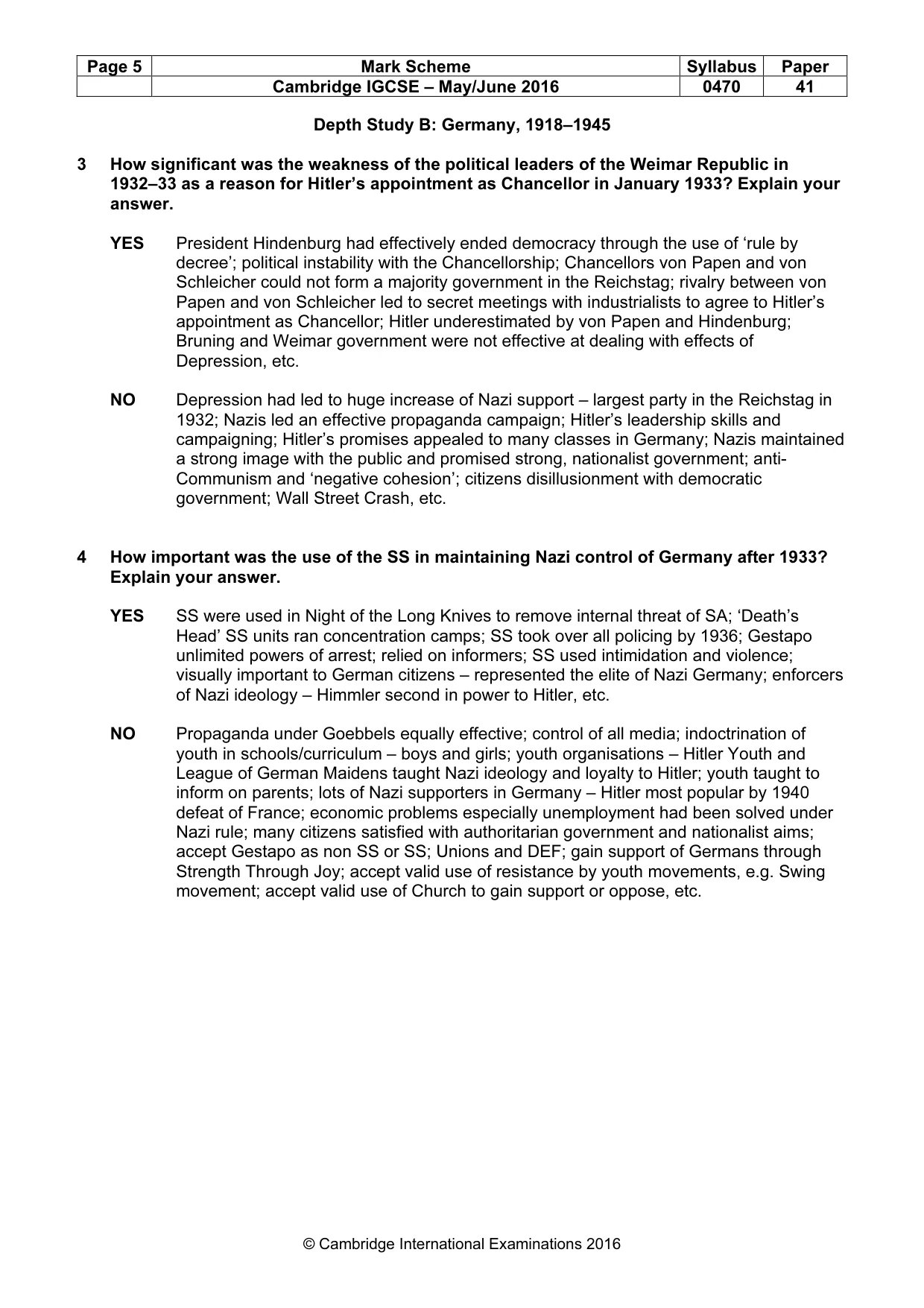 Mark scheme, page 5 of 11
