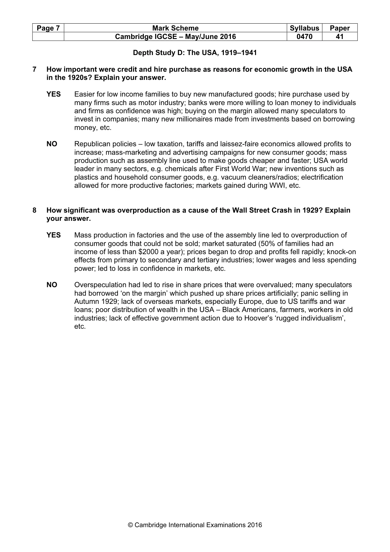 Mark scheme, page 7 of 11