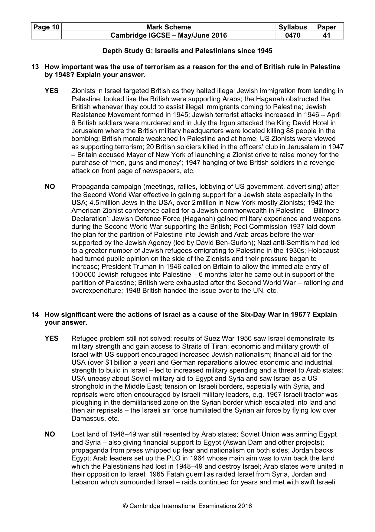 Mark scheme, page 10 of 11