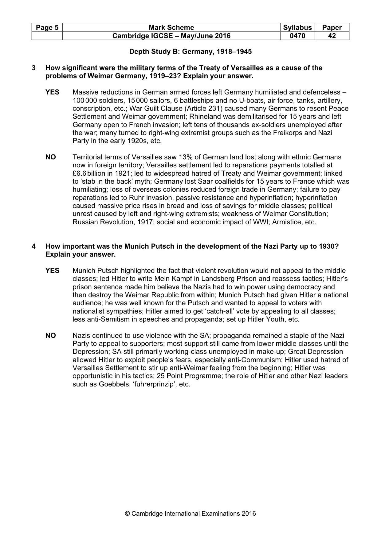 Mark scheme, page 5 of 11