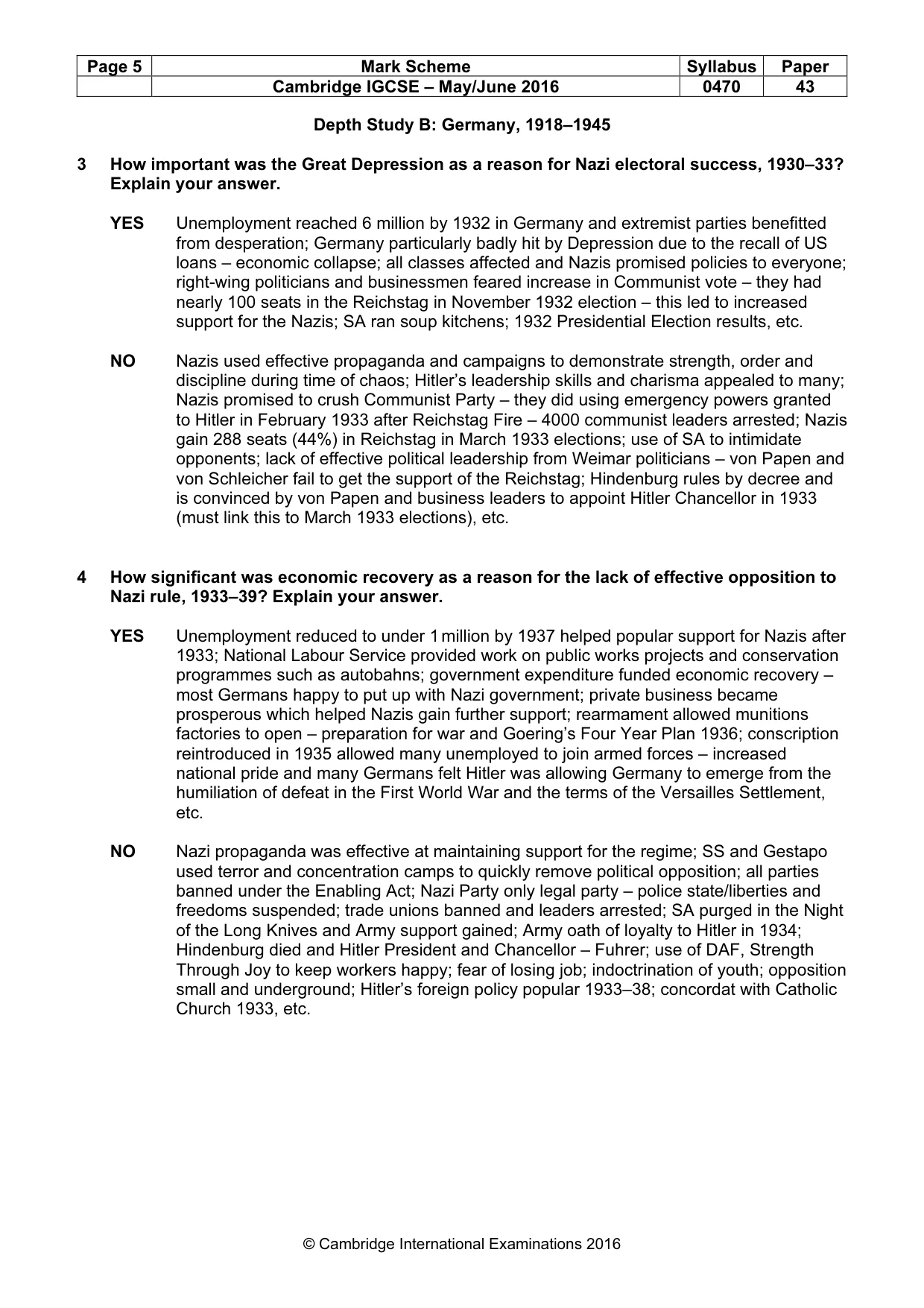 Mark scheme, page 5 of 10