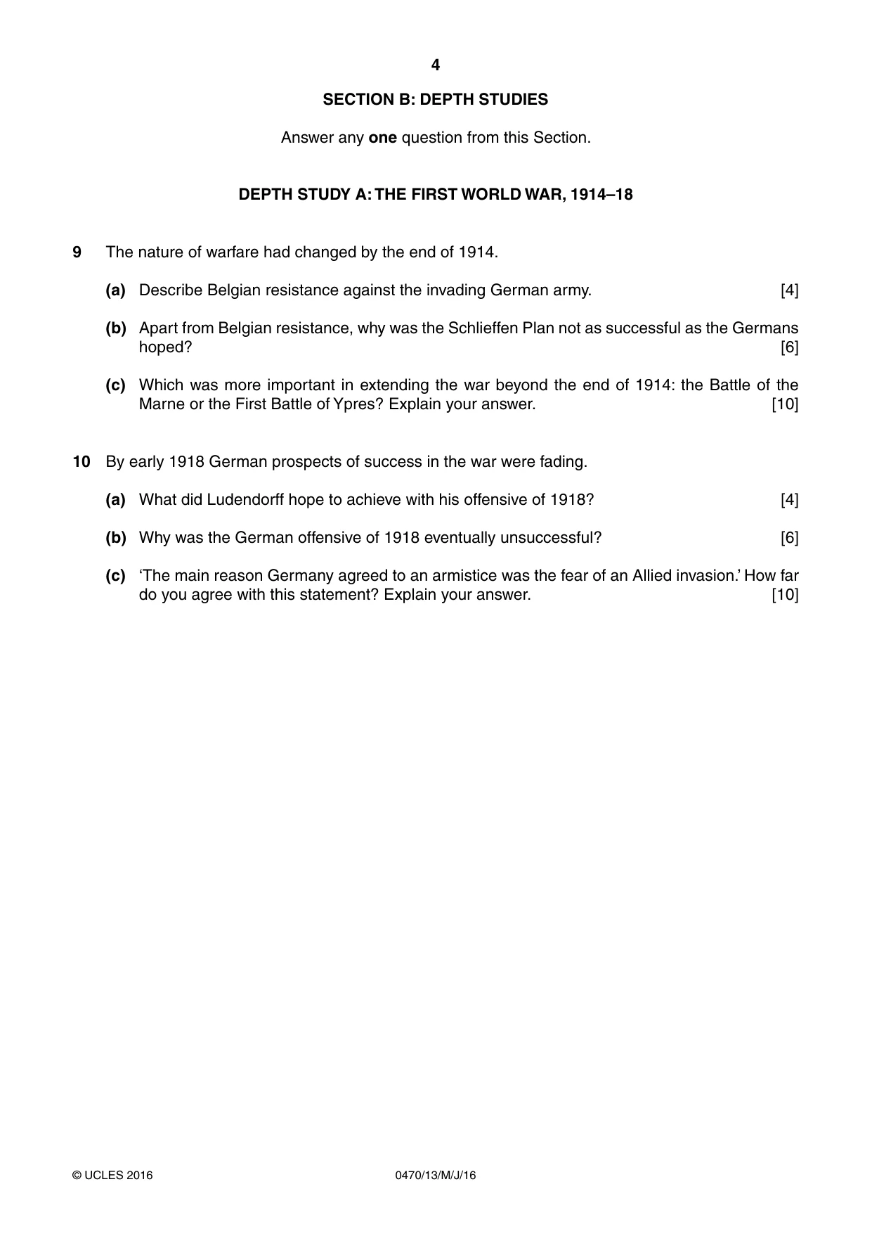 Cambridge IGCSE History 0470 2016 May/June Paper 1 · Variant 3 question paper, page 4 of 12