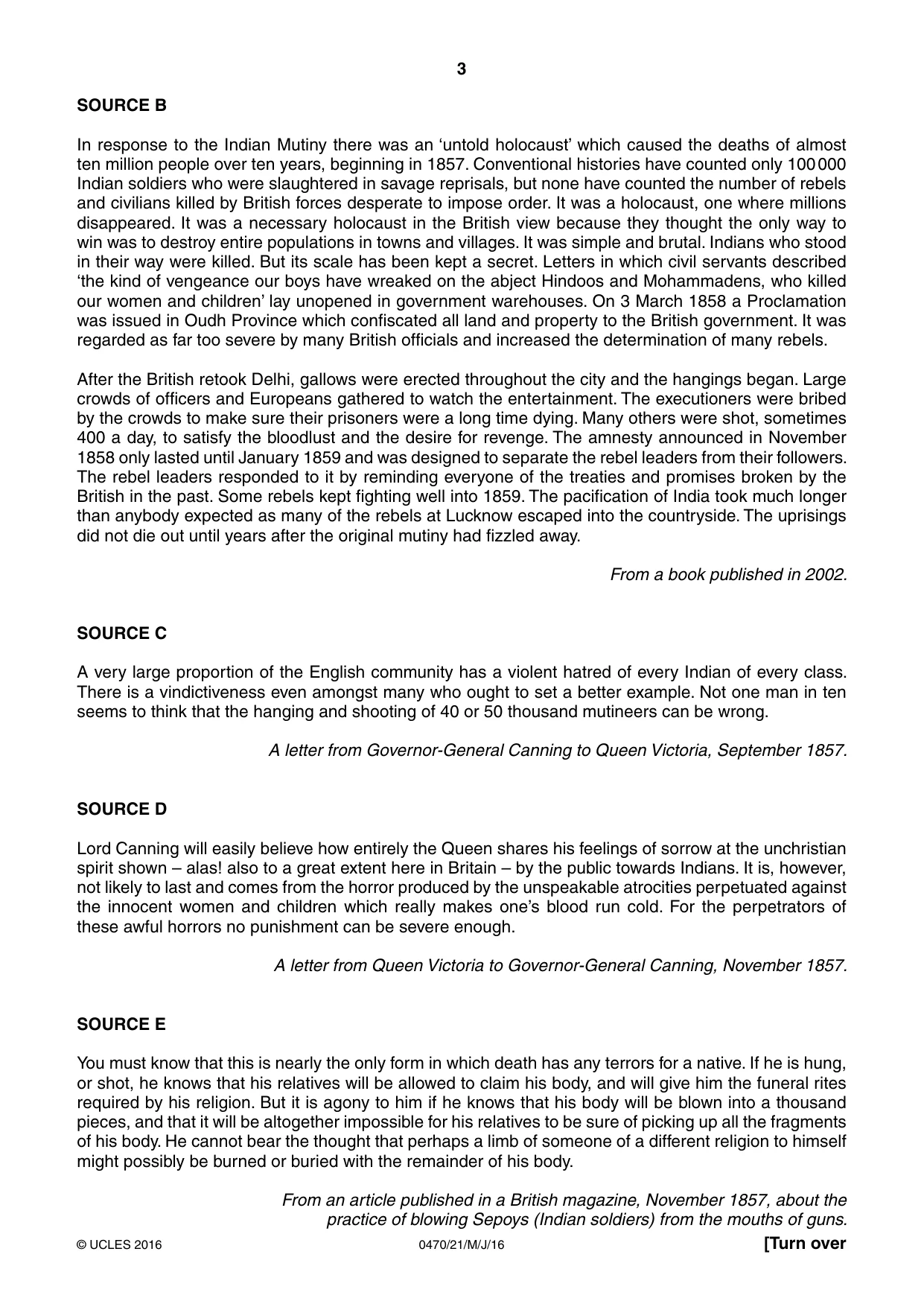 Cambridge IGCSE History 0470 2016 May/June Paper 2 · Variant 1 question paper, page 3 of 16