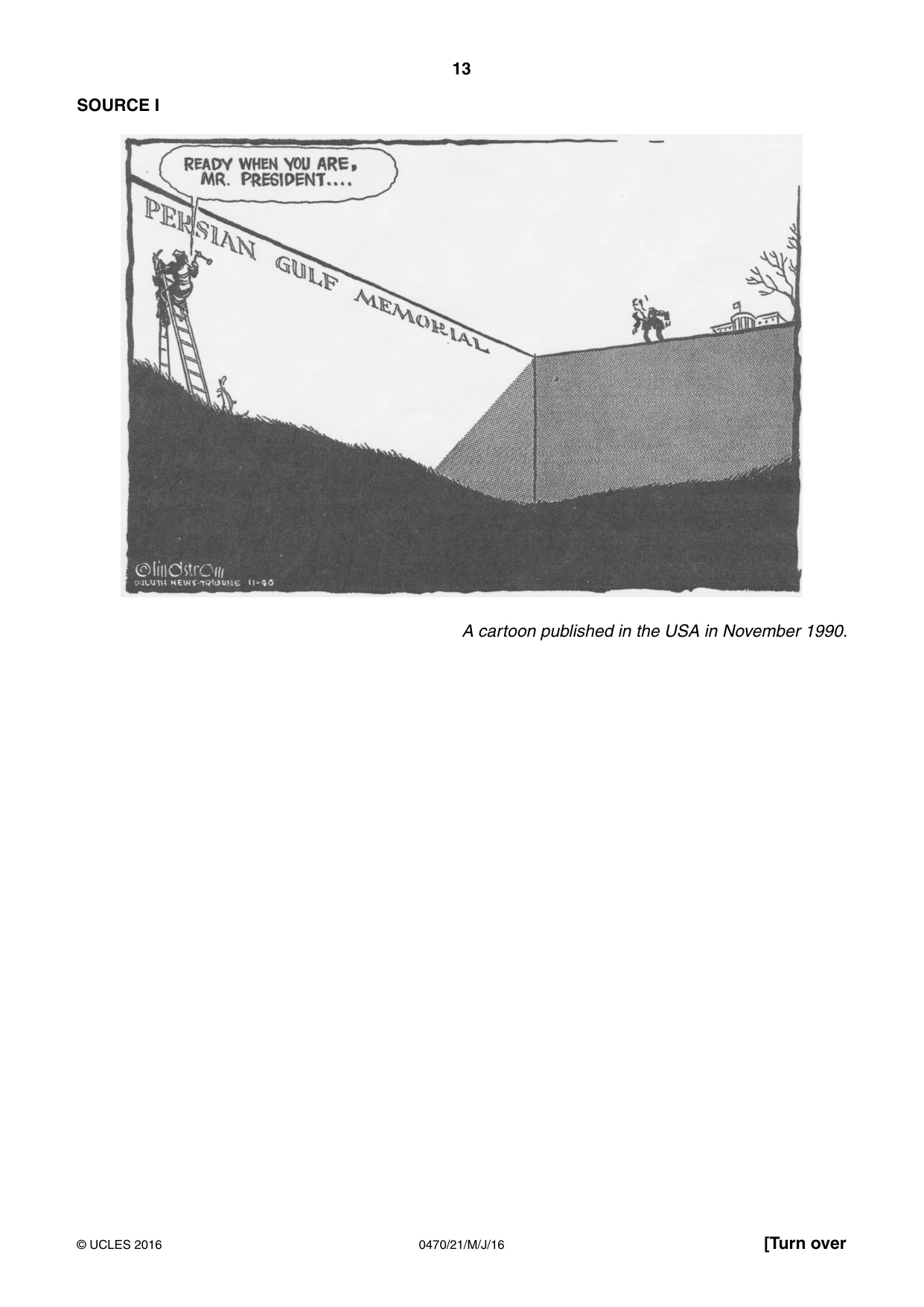 Cambridge IGCSE History 0470 2016 May/June Paper 2 · Variant 1 question paper, page 13 of 16
