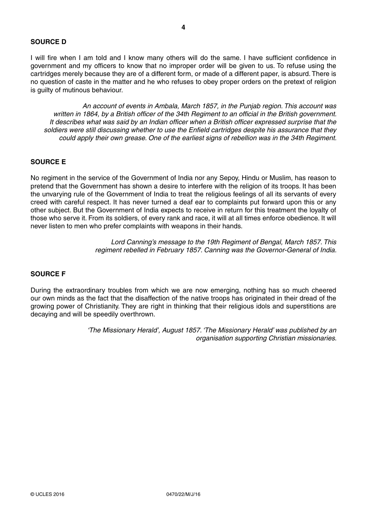Cambridge IGCSE History 0470 2016 May/June Paper 2 · Variant 2 question paper, page 4 of 12