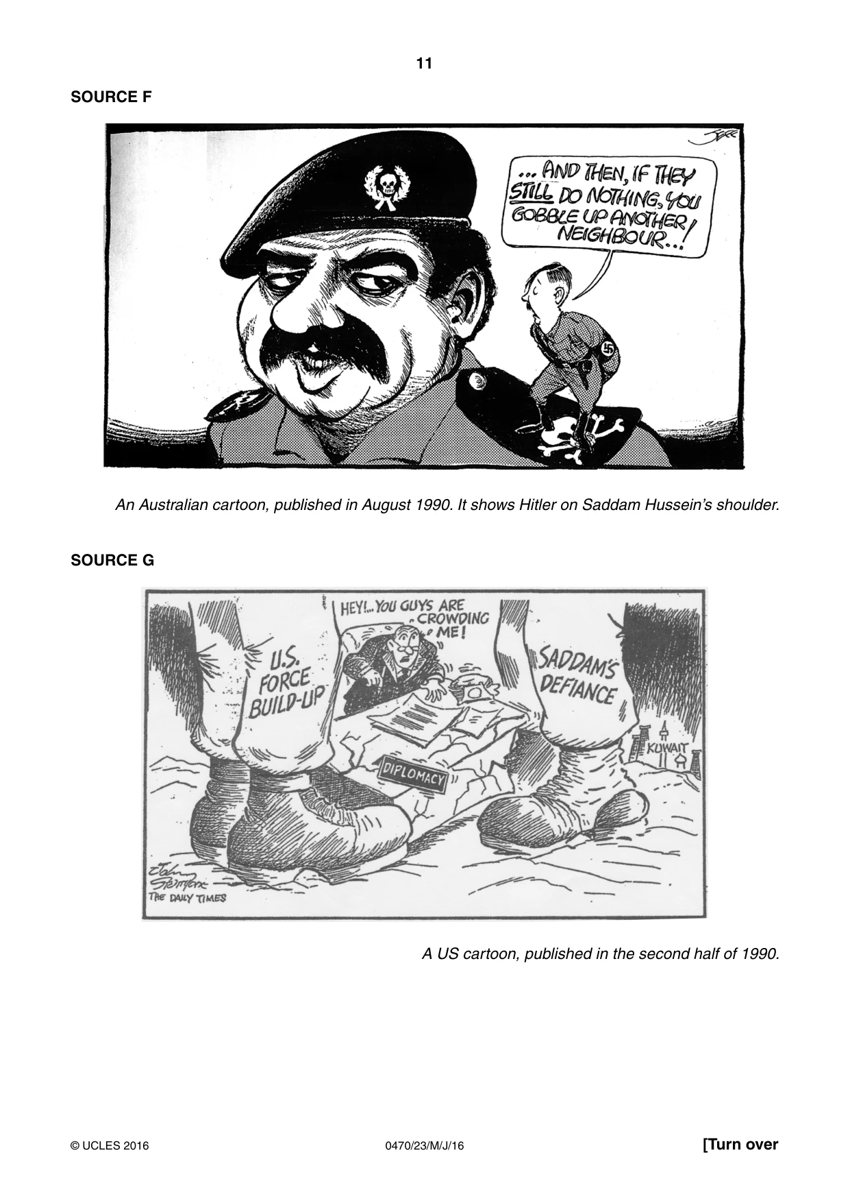 Cambridge IGCSE History 0470 2016 May/June Paper 2 · Variant 3 question paper, page 11 of 16