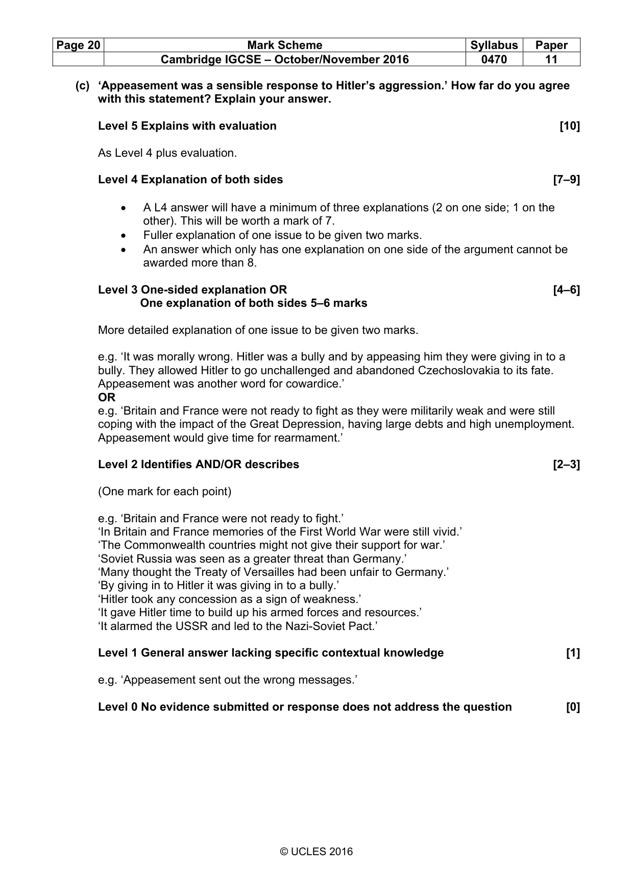 Mark scheme, page 20 of 69