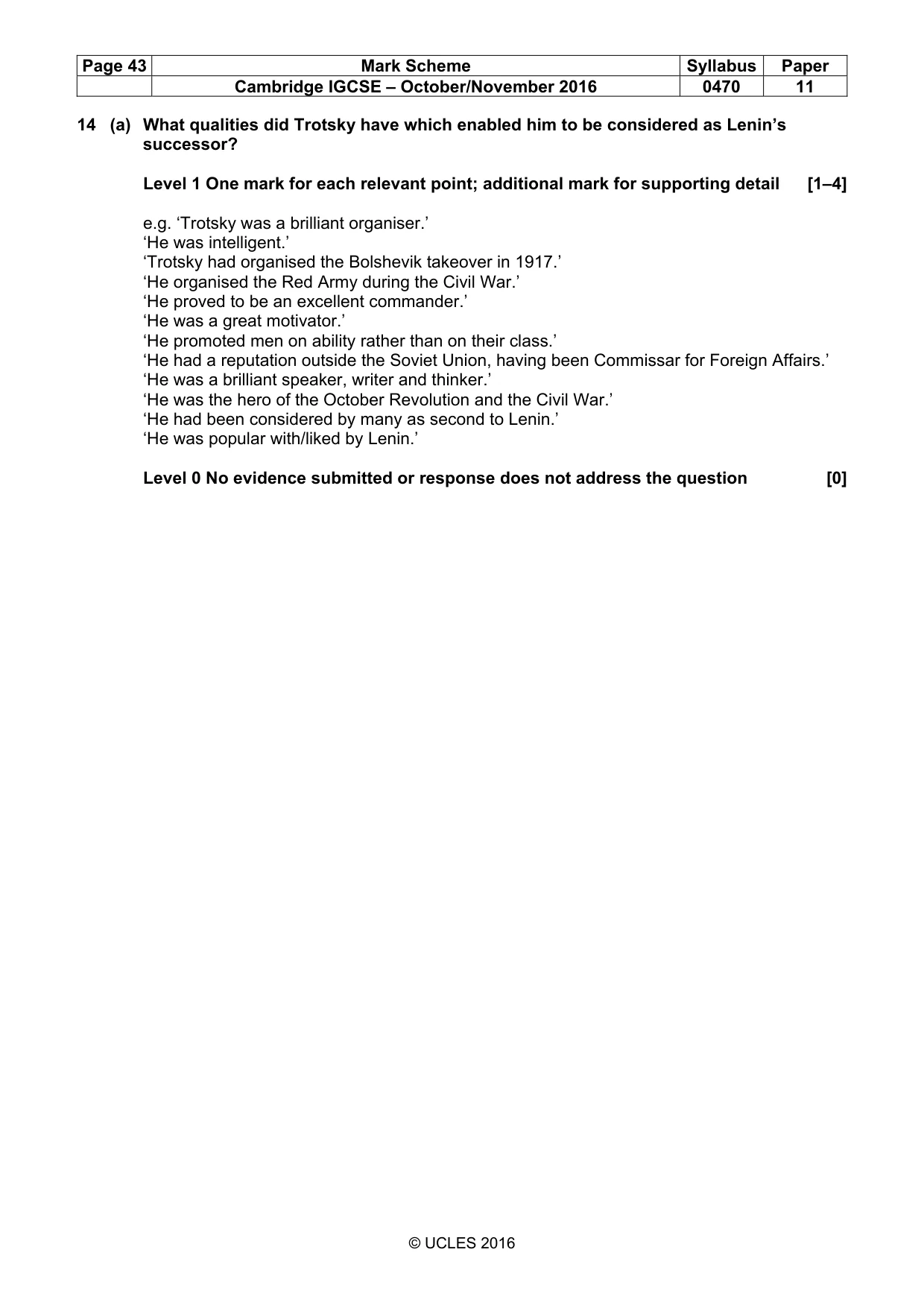 Mark scheme, page 43 of 69