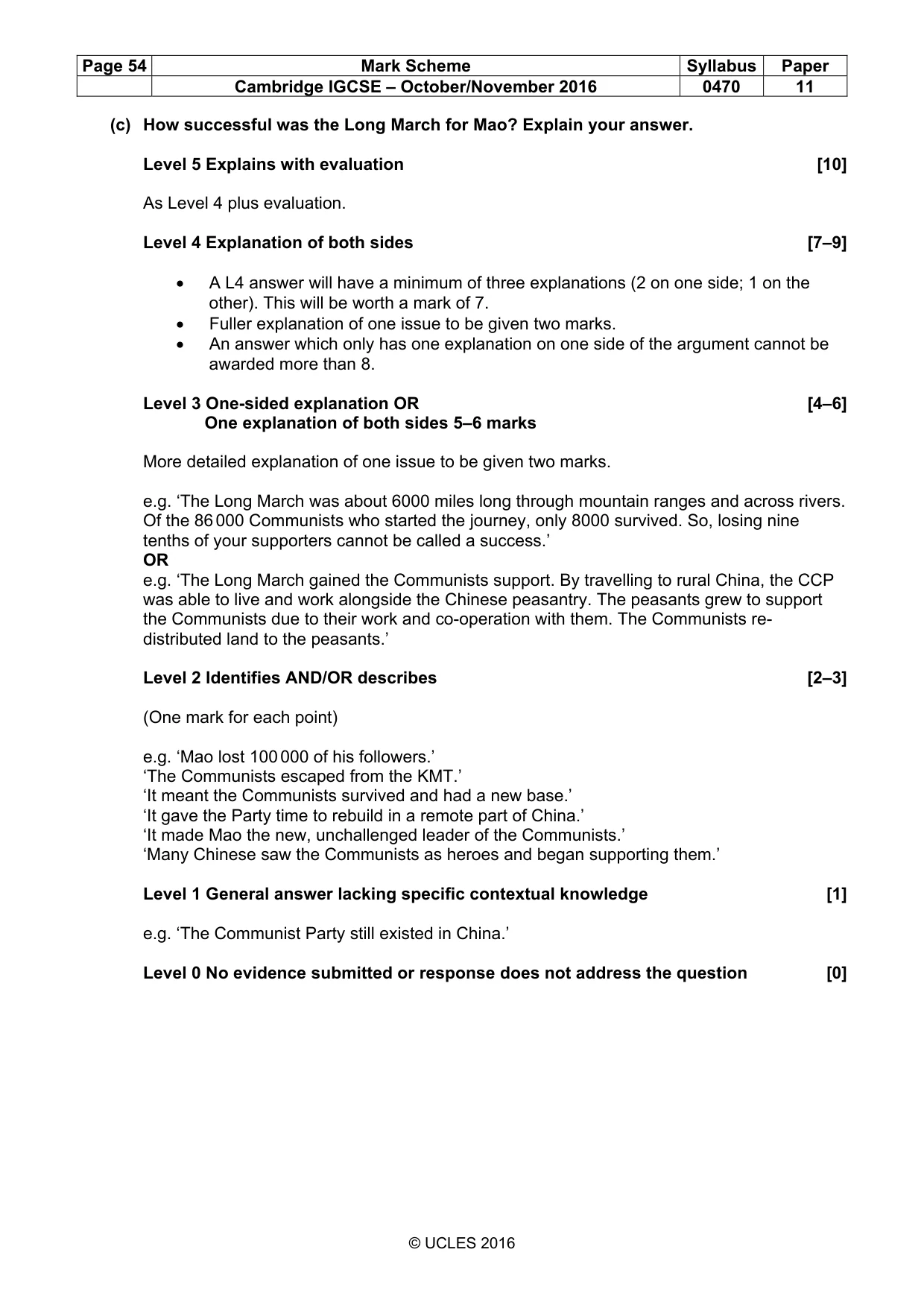 Mark scheme, page 54 of 69