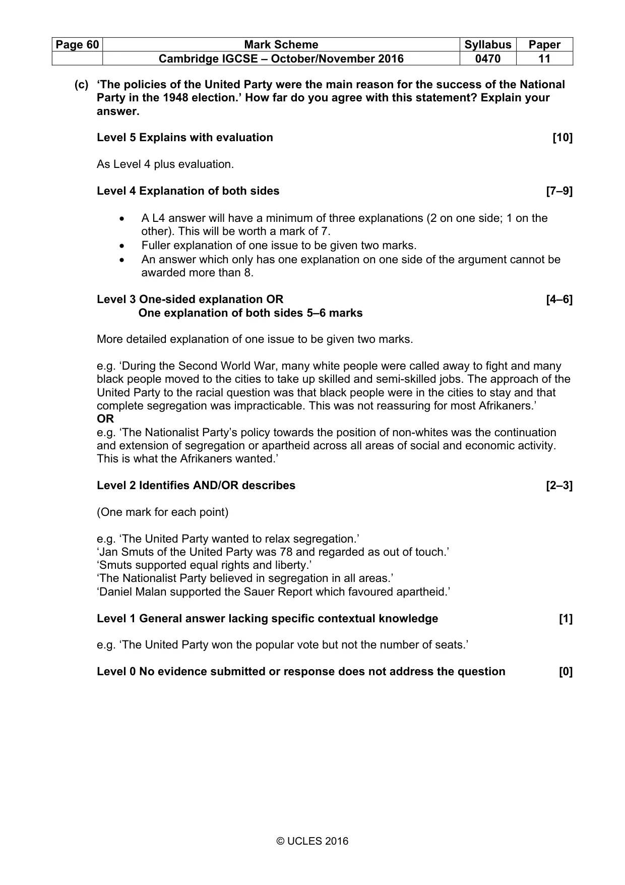 Mark scheme, page 60 of 69