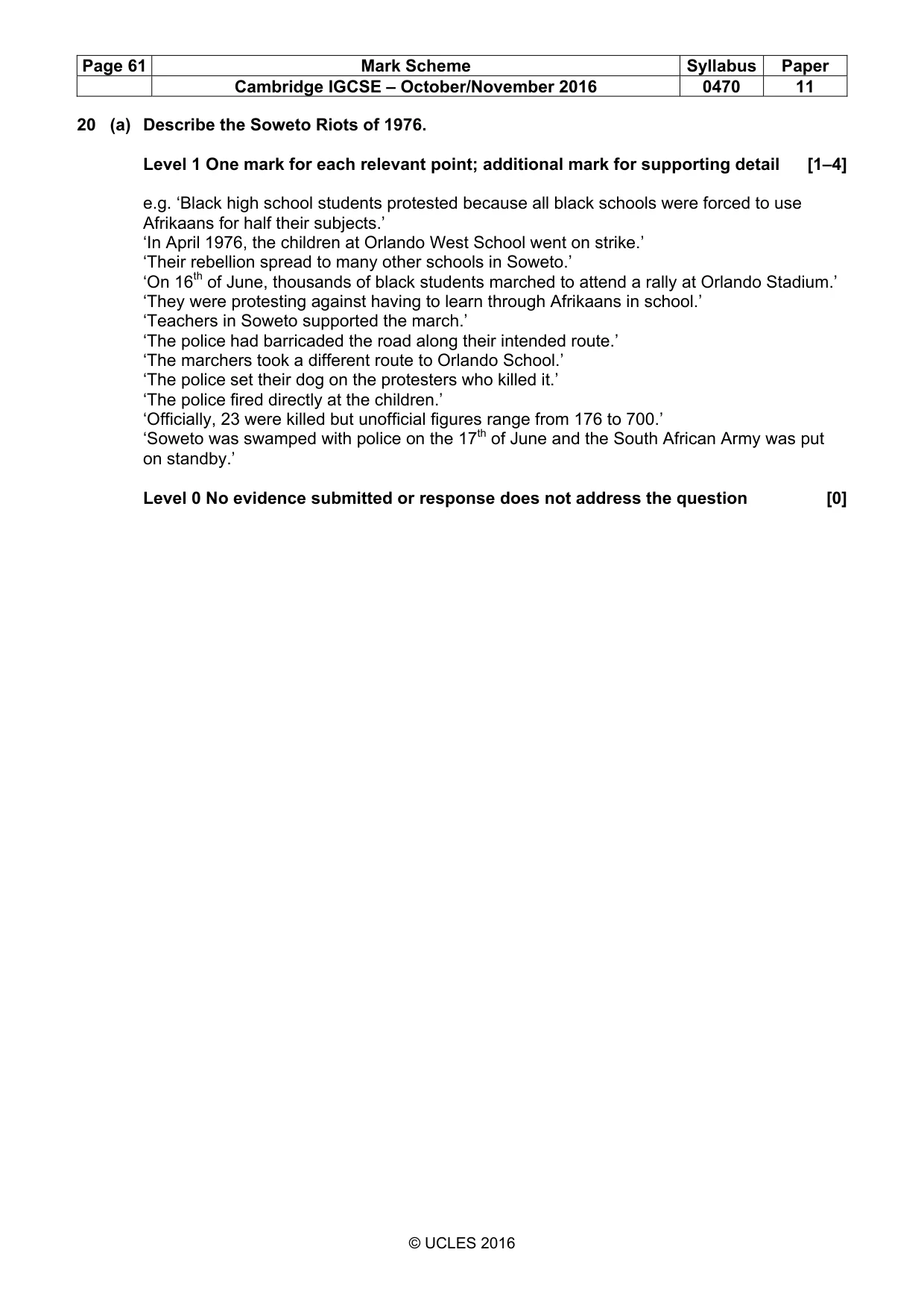 Mark scheme, page 61 of 69