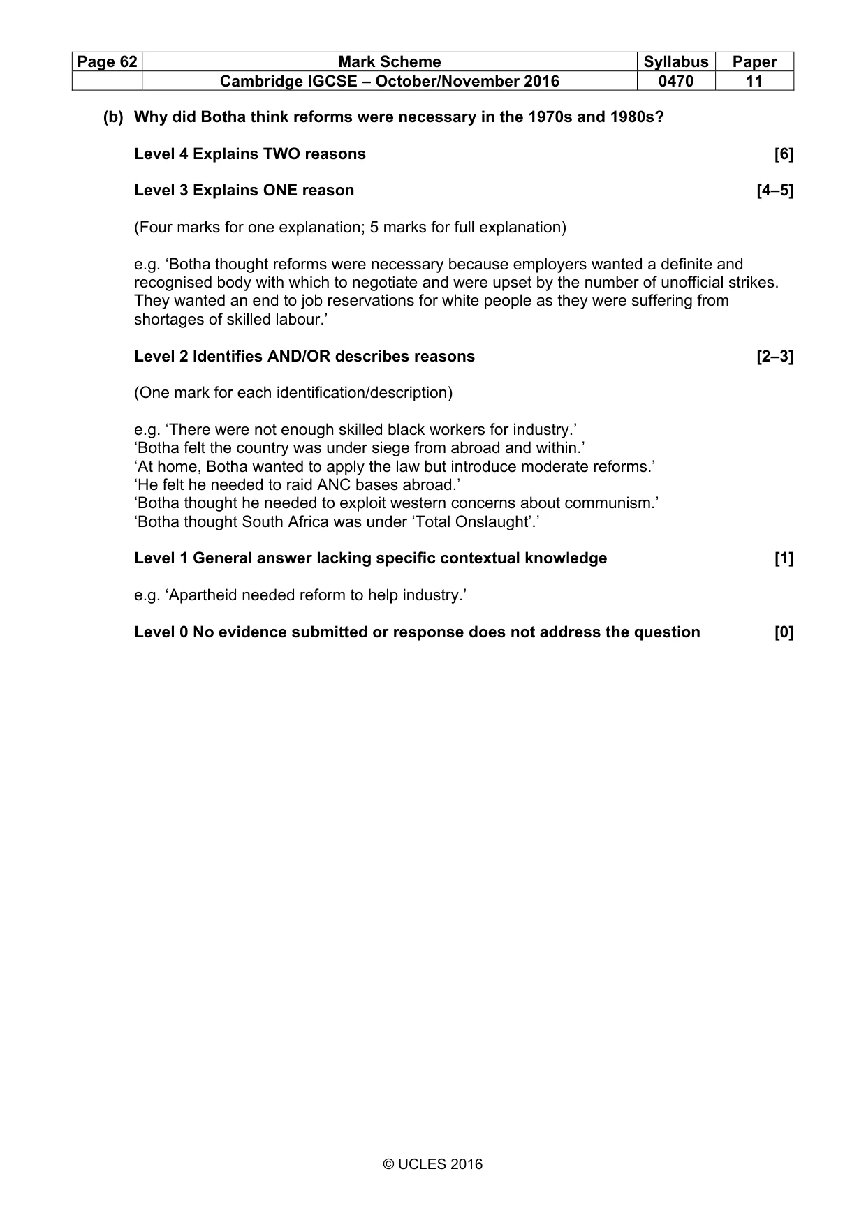 Mark scheme, page 62 of 69