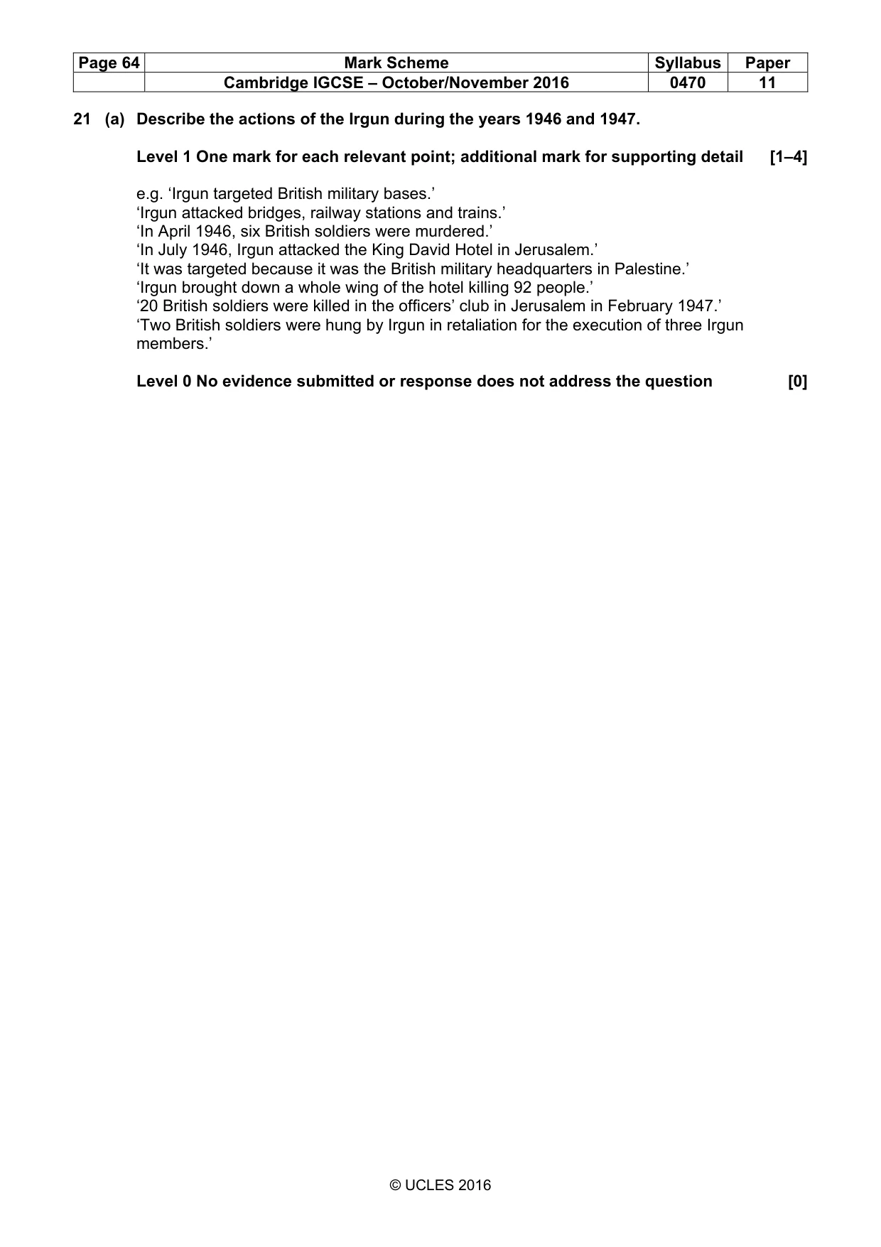 Mark scheme, page 64 of 69