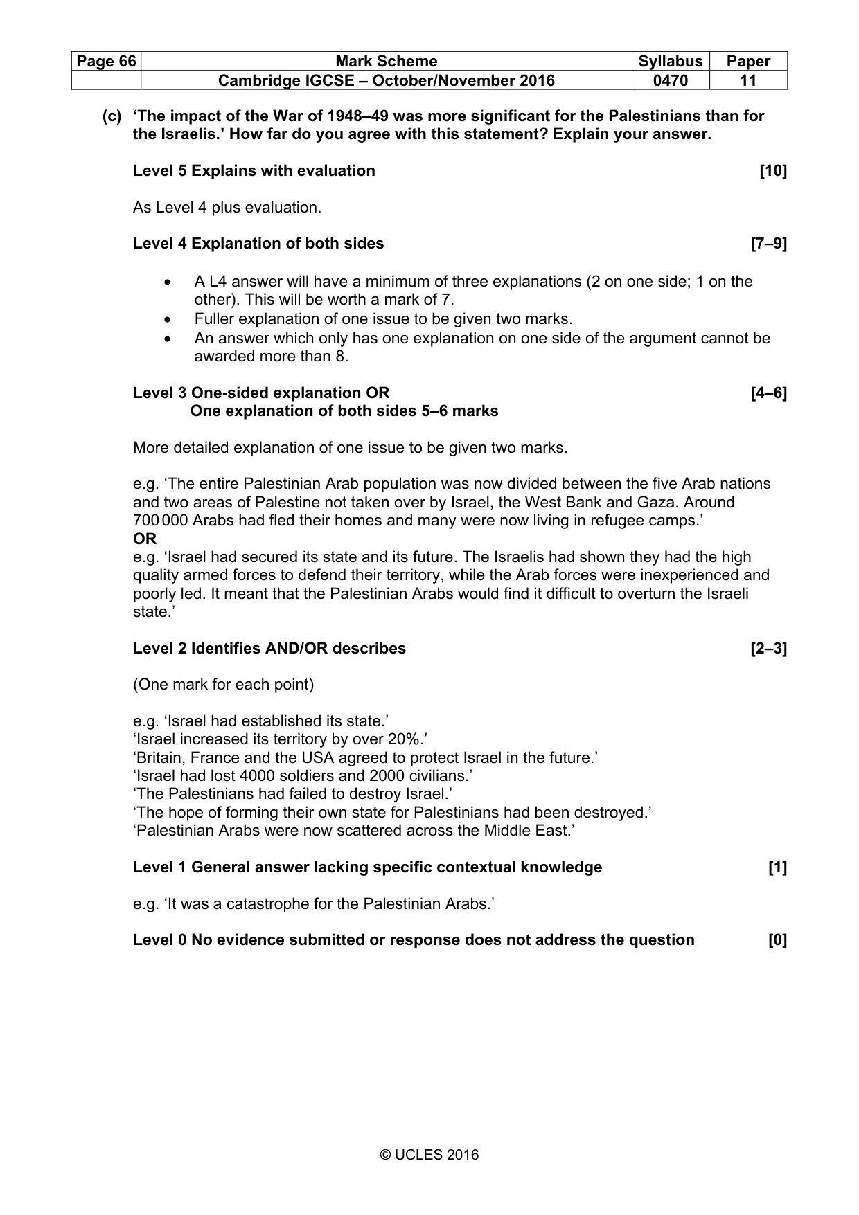 Mark scheme, page 66 of 69