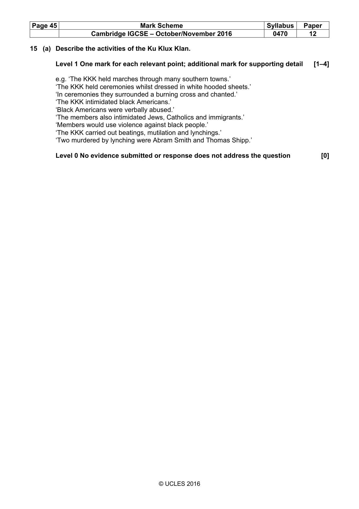 Mark scheme, page 45 of 68