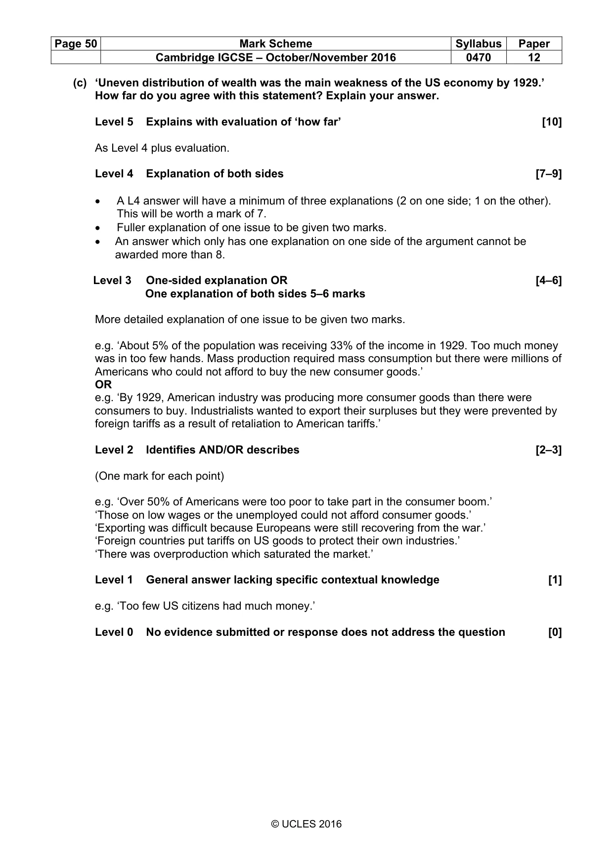 Mark scheme, page 50 of 68