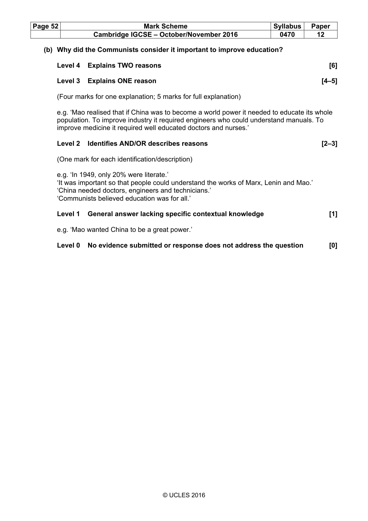 Mark scheme, page 52 of 68