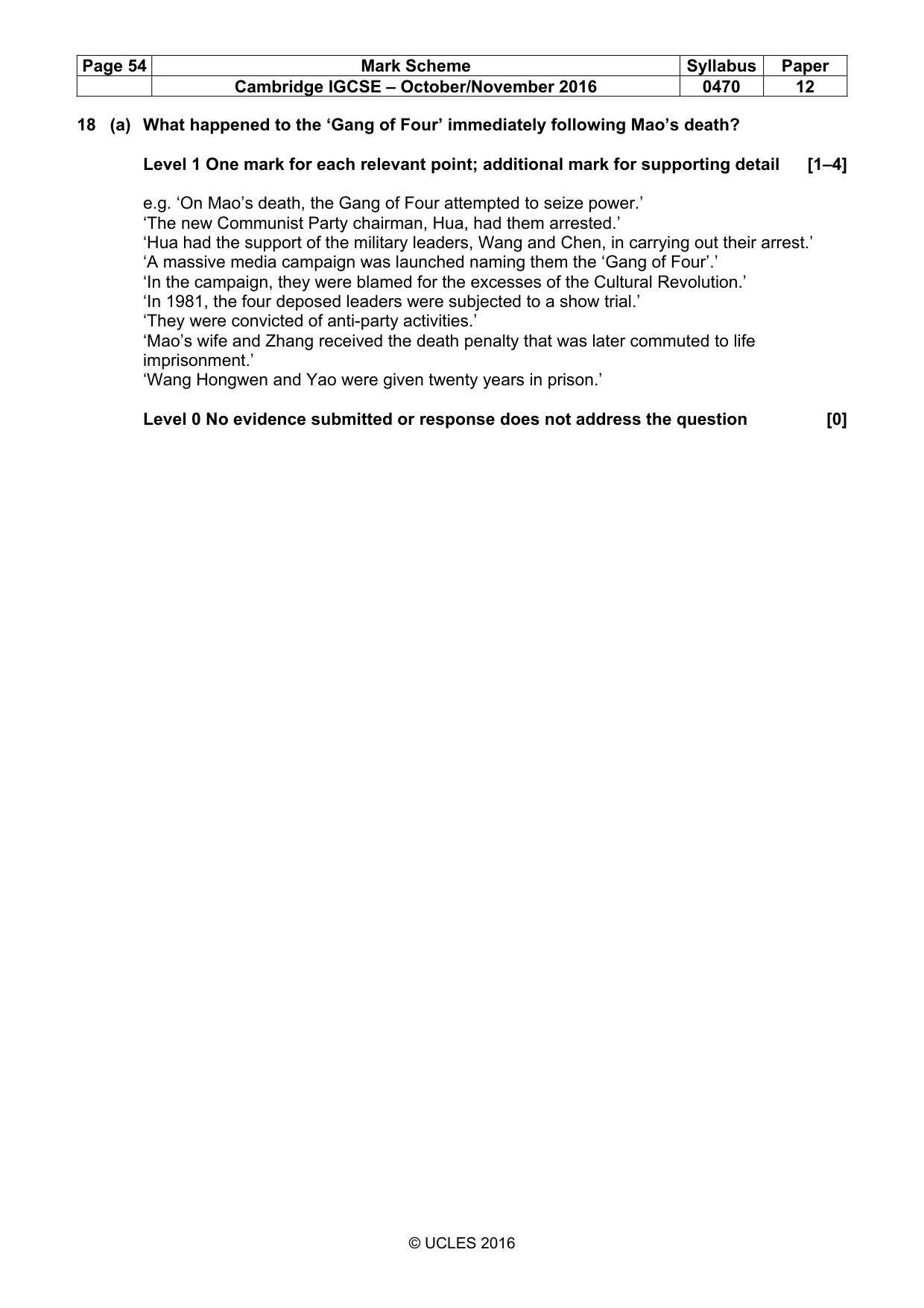 Mark scheme, page 54 of 68