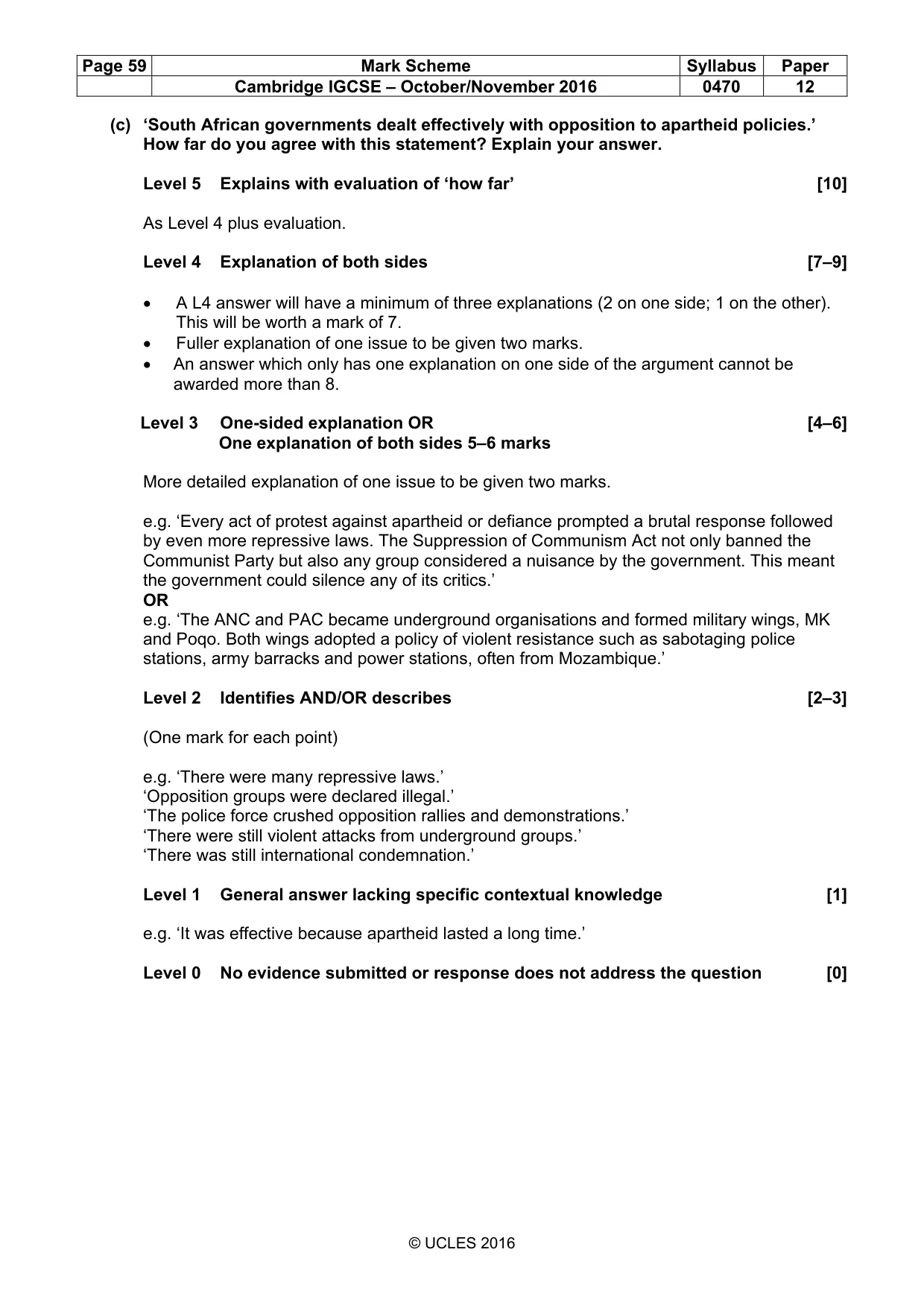 Mark scheme, page 59 of 68