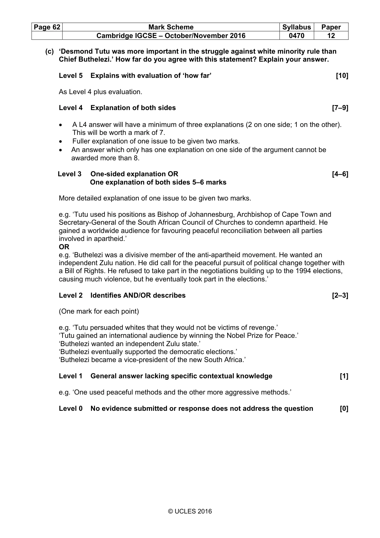 Mark scheme, page 62 of 68