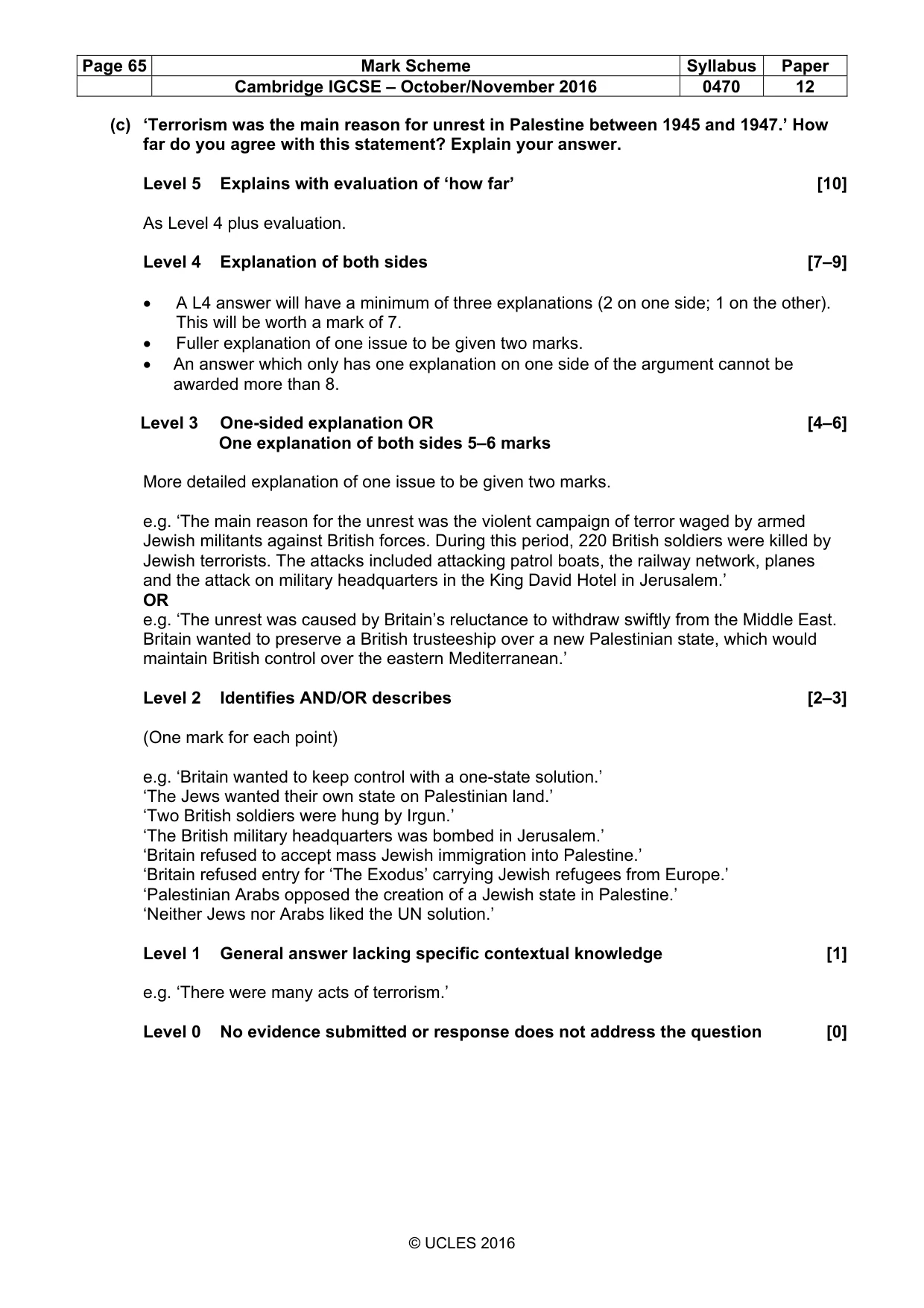 Mark scheme, page 65 of 68