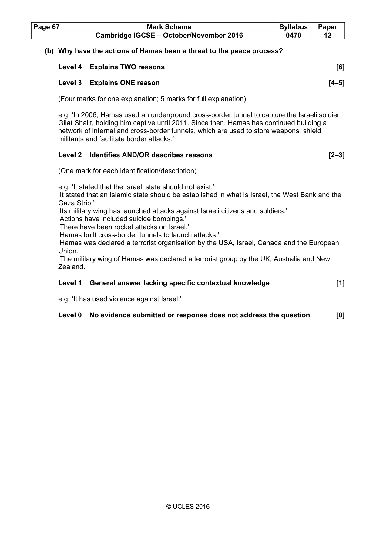 Mark scheme, page 67 of 68