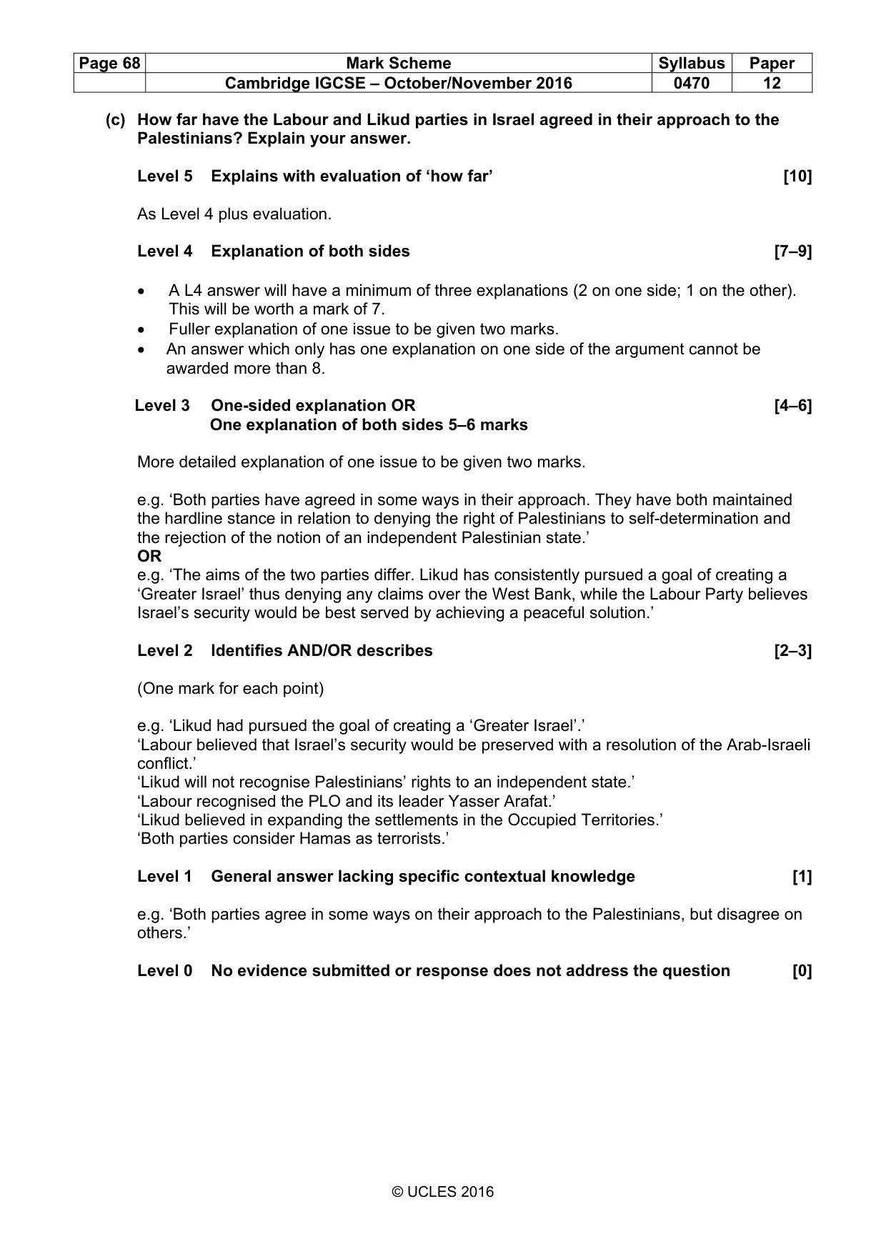 Mark scheme, page 68 of 68