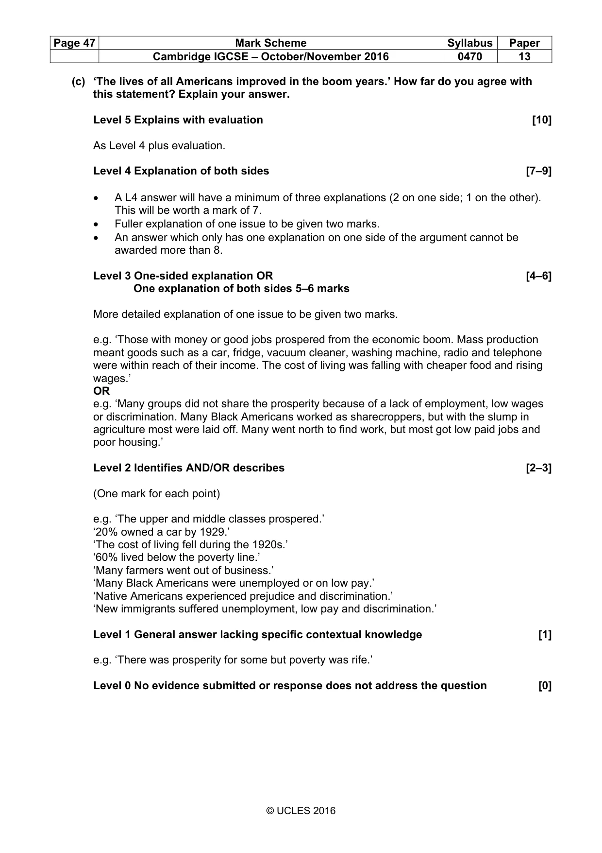 Mark scheme, page 47 of 68