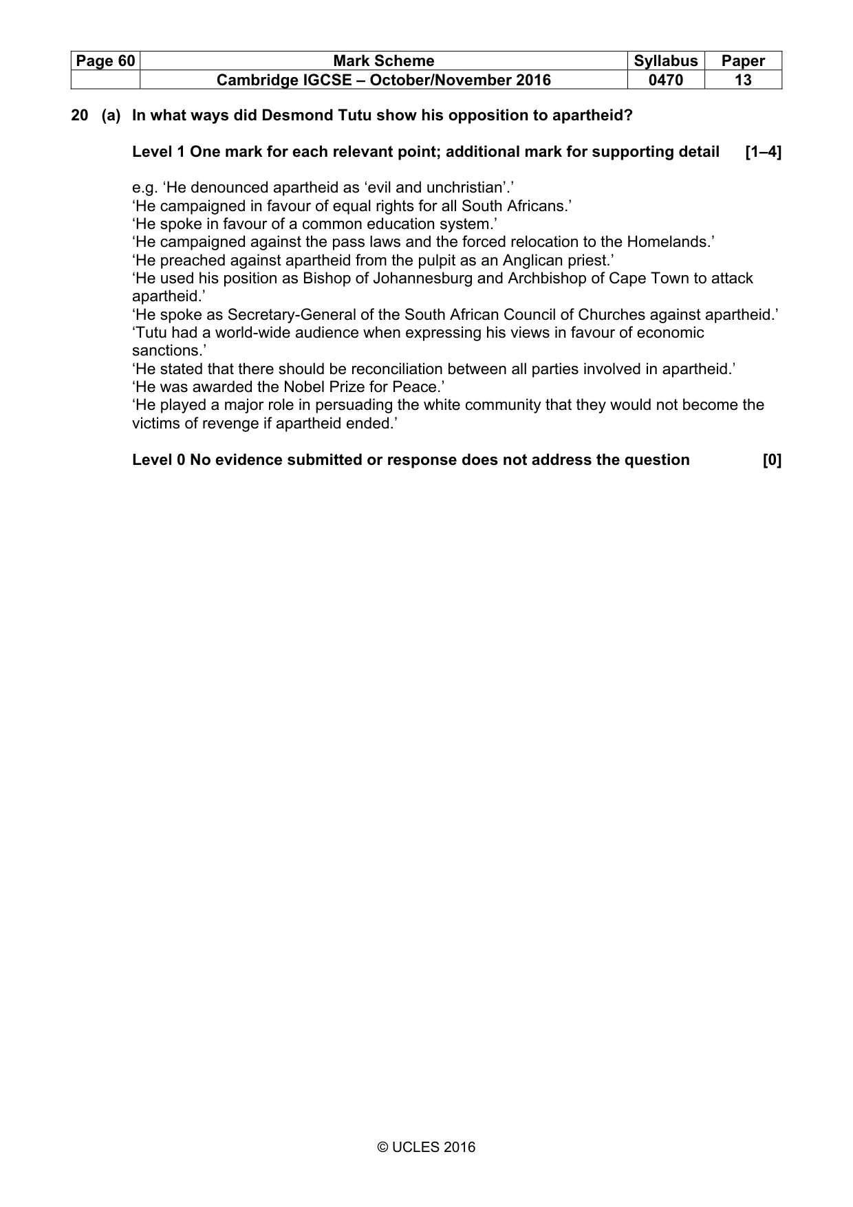 Mark scheme, page 60 of 68