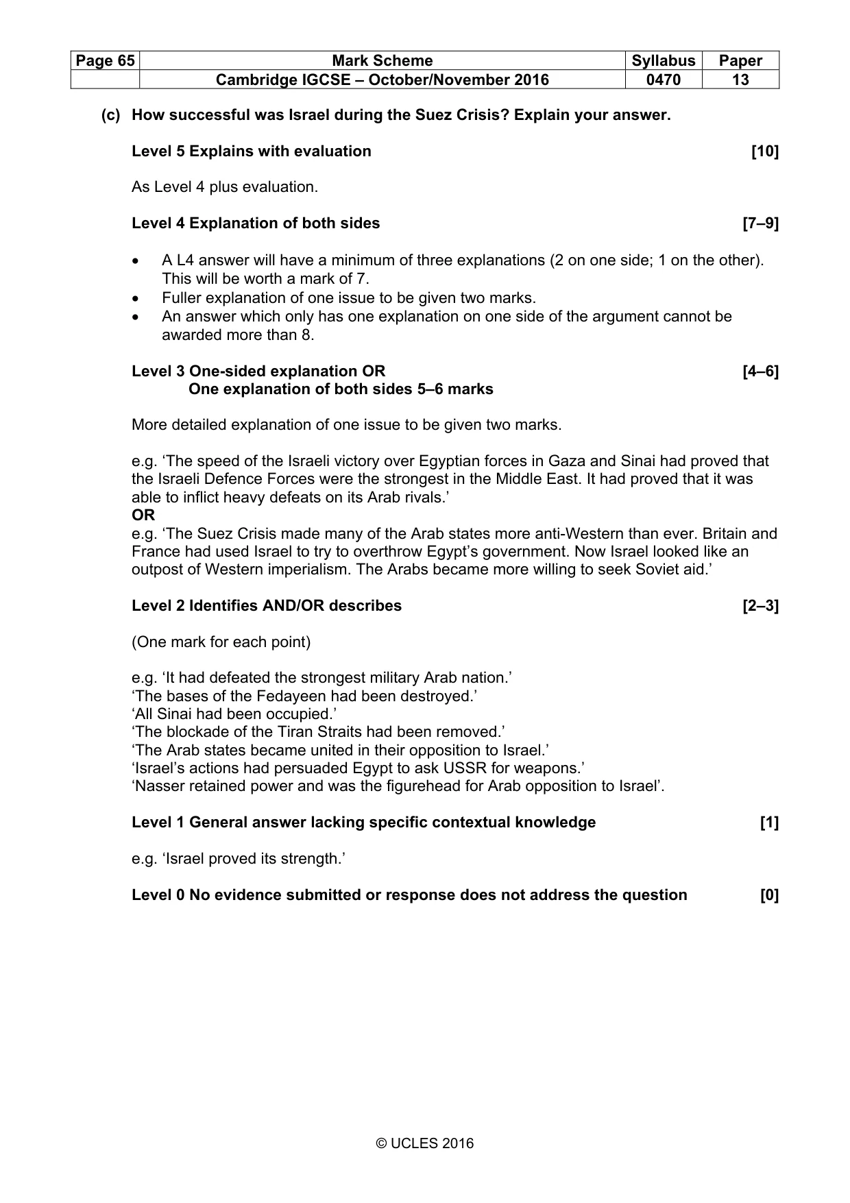 Mark scheme, page 65 of 68