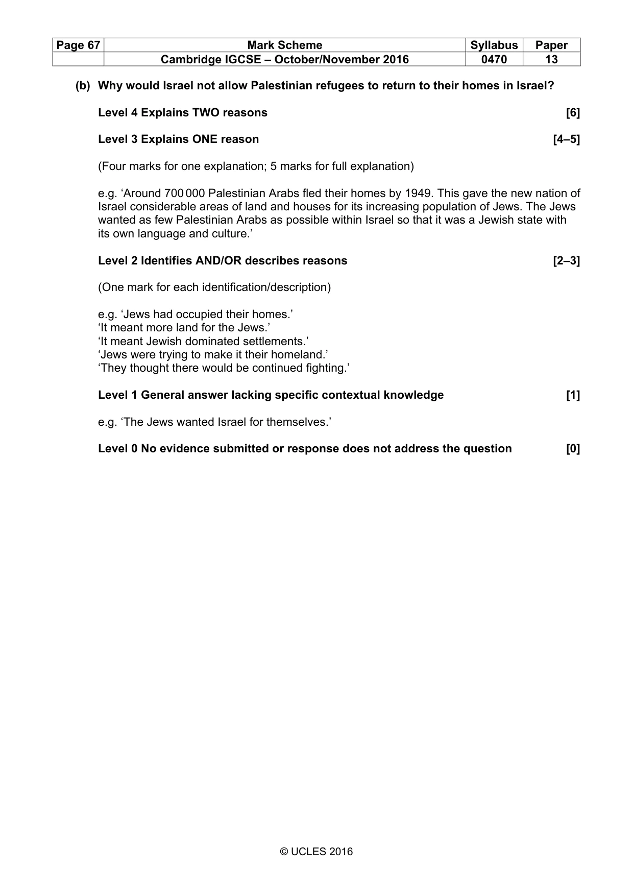 Mark scheme, page 67 of 68