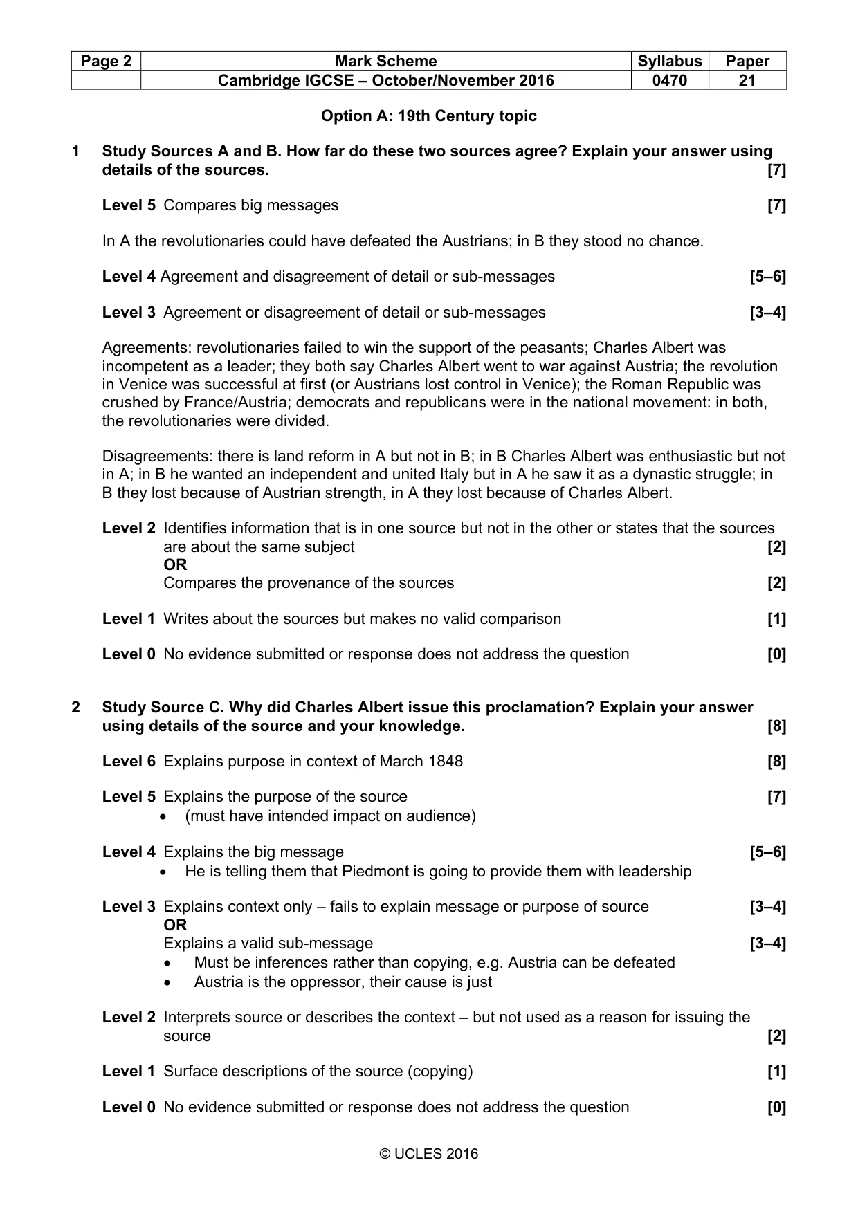Mark scheme, page 2 of 8
