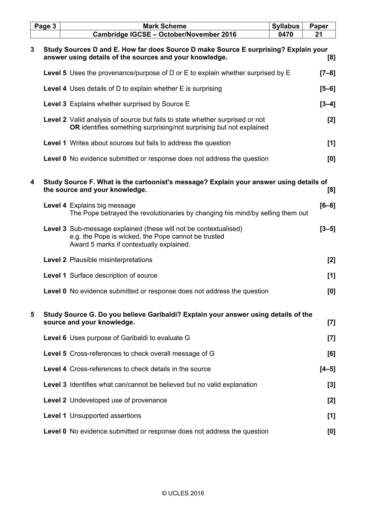 Mark scheme, page 3 of 8