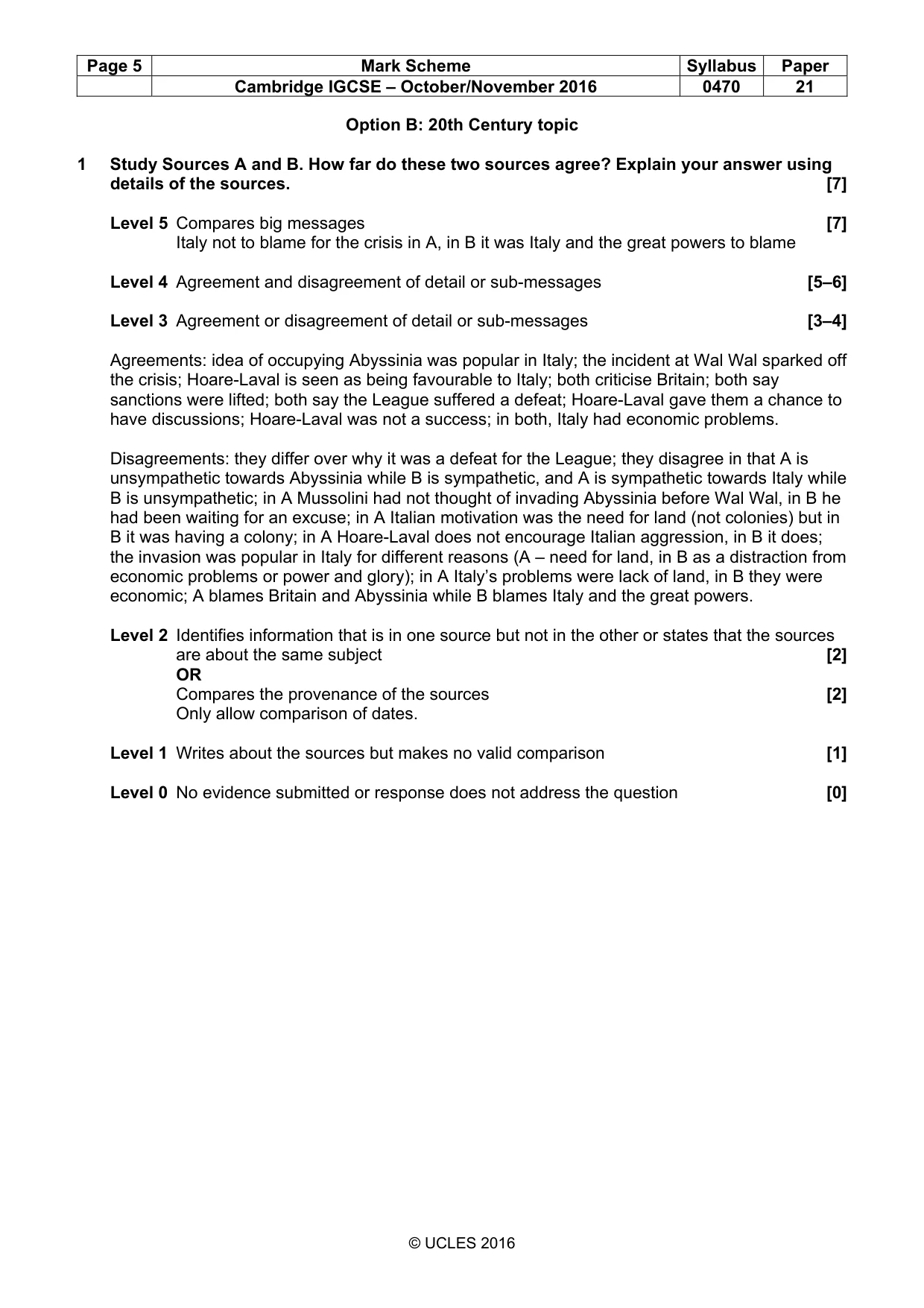 Mark scheme, page 5 of 8