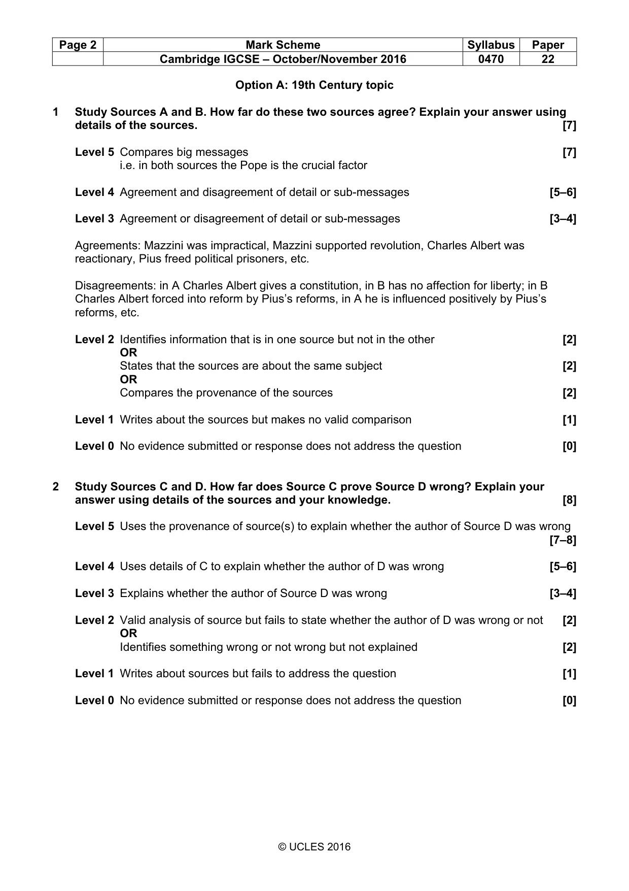 Mark scheme, page 2 of 7