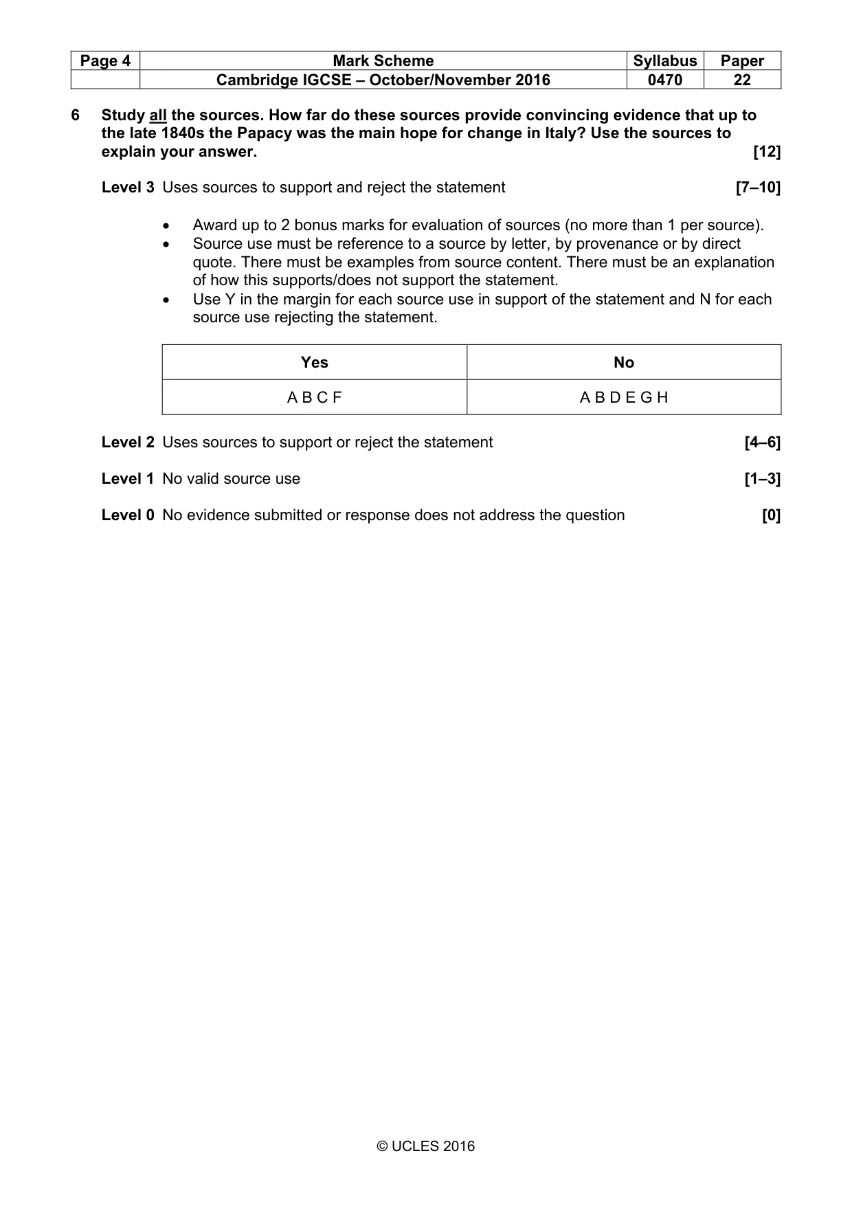 Mark scheme, page 4 of 7