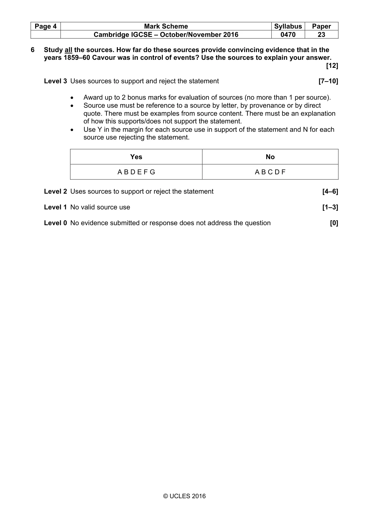 Mark scheme, page 4 of 8